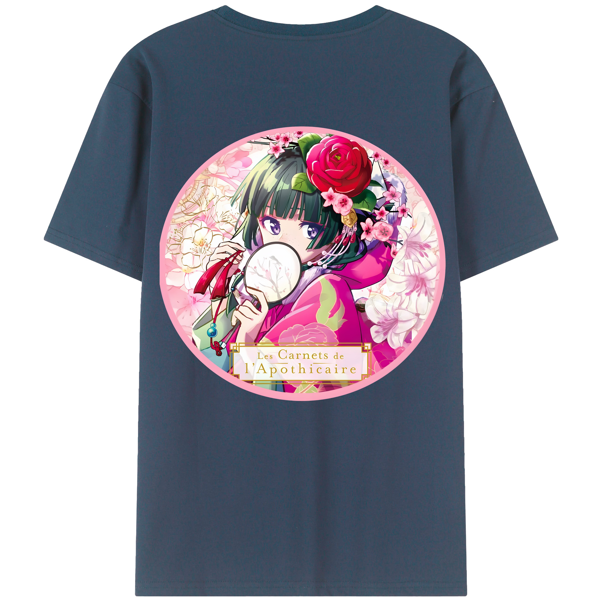 （画像用） 薬屋のひとりごと The Apothecary Diaries 綿100％ メンズ半袖Tシャツ（バックプリント） 通気性