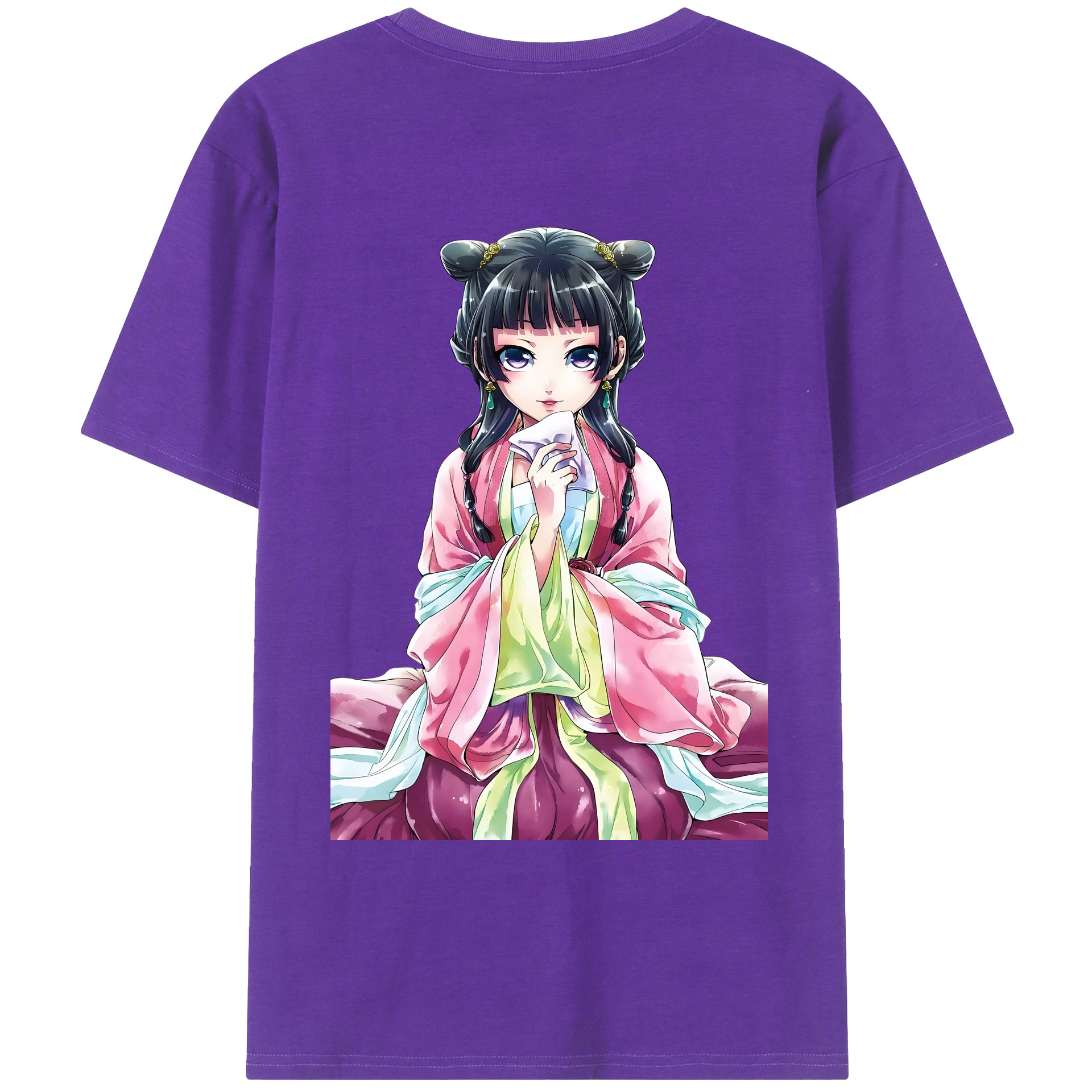 （画像用） 薬屋のひとりごと The Apothecary Diaries 綿100％ メンズ半袖Tシャツ（バックプリント） 通気性
