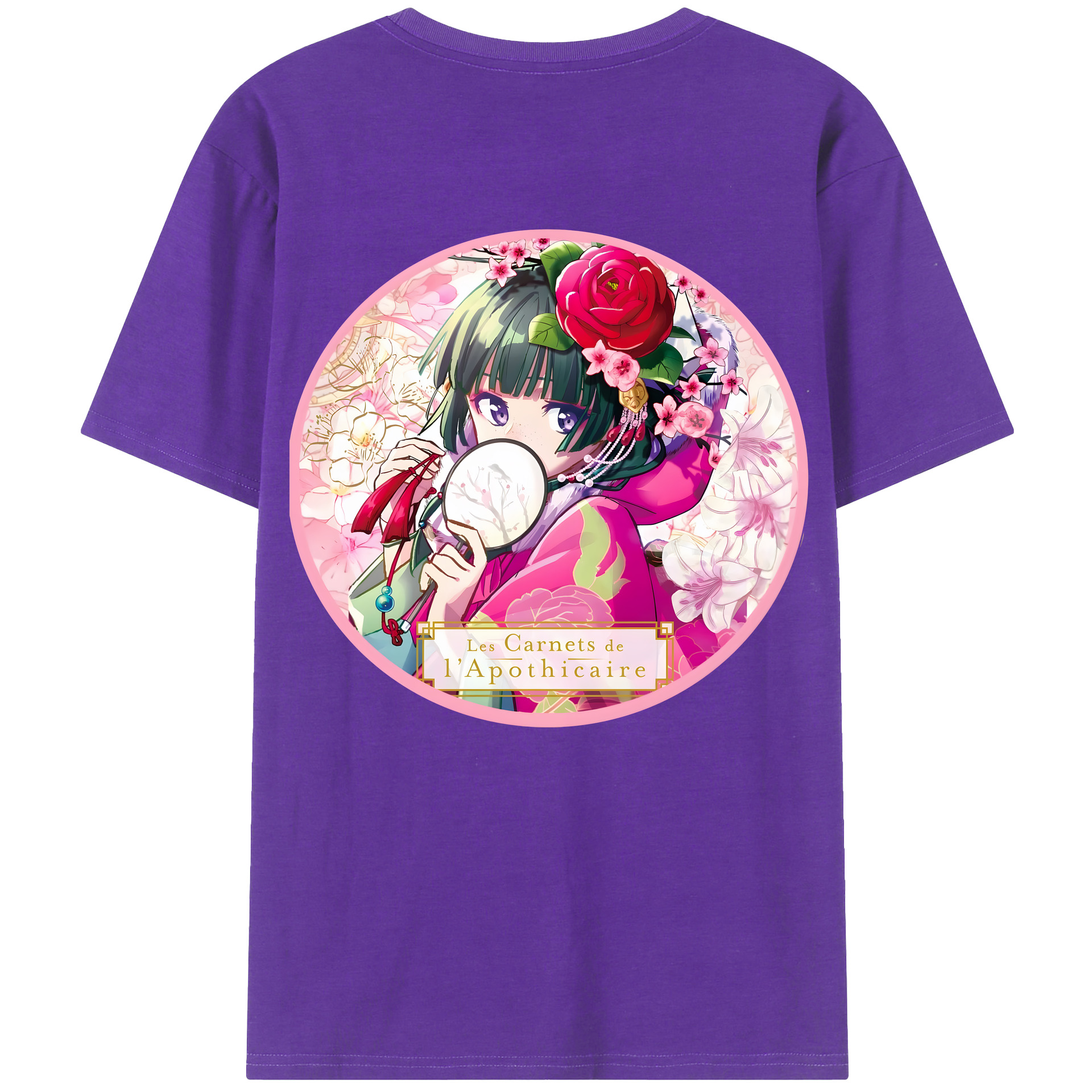 （画像用） 薬屋のひとりごと The Apothecary Diaries 綿100％ メンズ半袖Tシャツ（バックプリント） 通気性