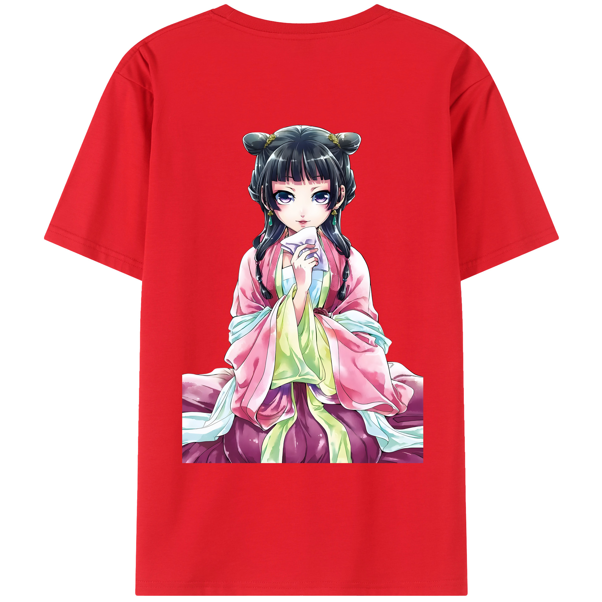 （画像用） 薬屋のひとりごと The Apothecary Diaries 綿100％ メンズ半袖Tシャツ（バックプリント） 通気性