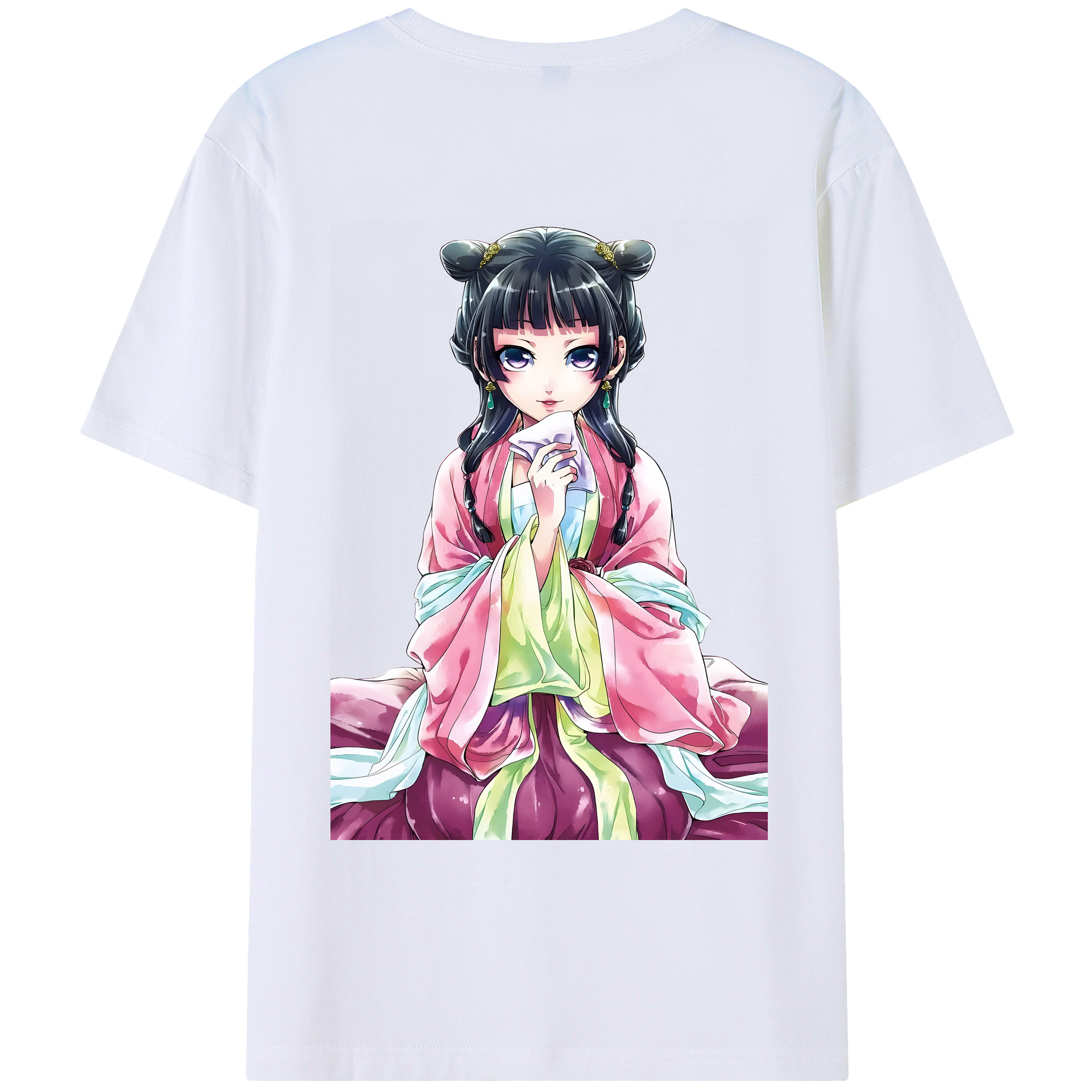 （画像用） 薬屋のひとりごと The Apothecary Diaries 綿100％ メンズ半袖Tシャツ（バックプリント） 通気性