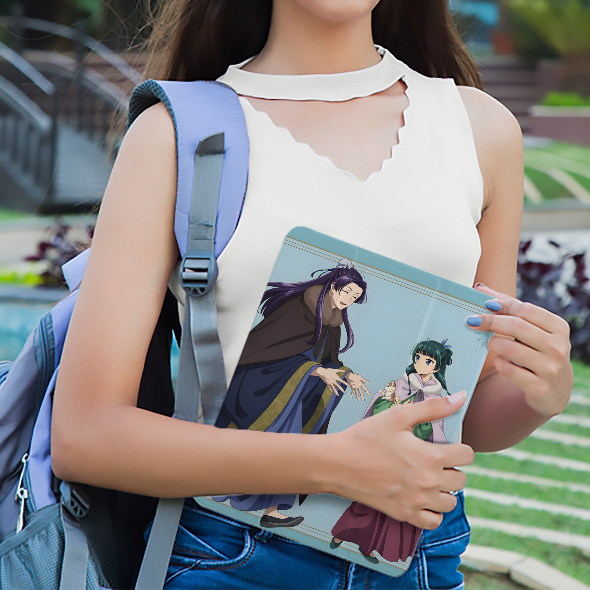 薬屋のひとりごと The Apothecary Diaries IPad ケース ペン収納付き 三つ折りスタンド PUレザー×シリコン 対応機種9.5/10.5/10.9インチ