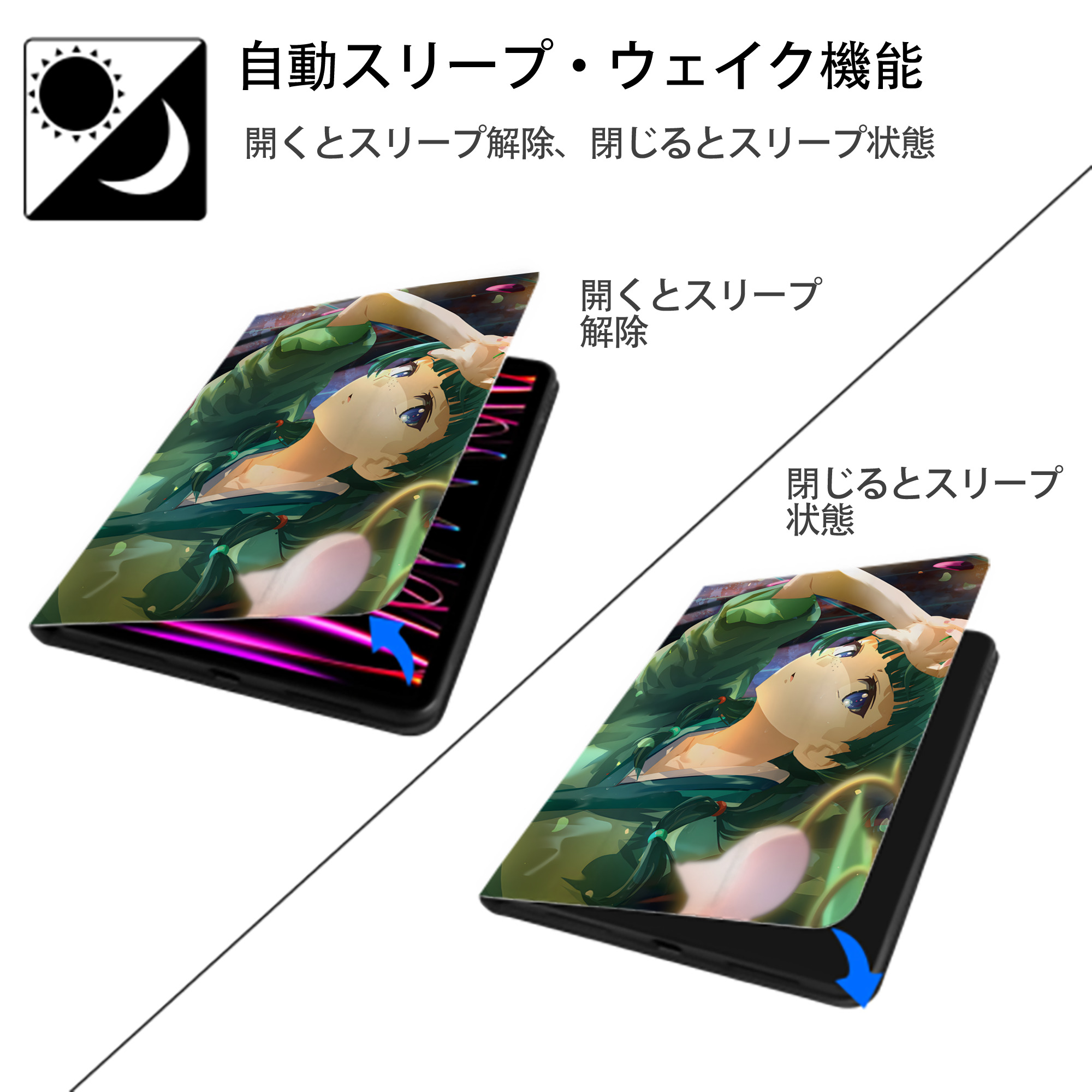 薬屋のひとりごと The Apothecary Diaries IPad ケース ペン収納付き 三つ折りスタンド PUレザー×シリコン 対応機種9.5/10.5/10.9インチ