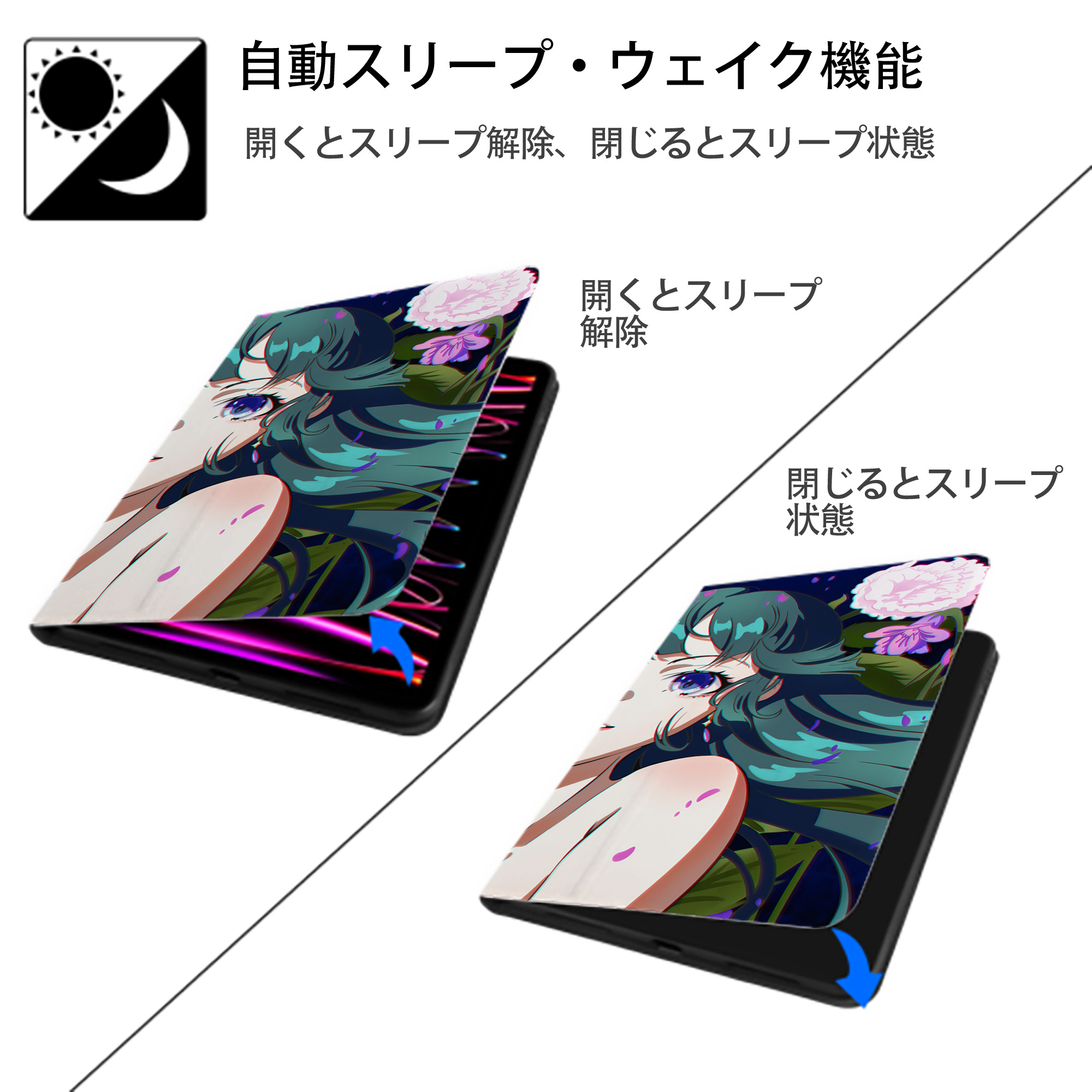 薬屋のひとりごと The Apothecary Diaries IPad ケース ブック型 PUレザー TPU 耐衝撃 軽量 薄型 ペン収納なし 全面保護 IPad 各モデル対応