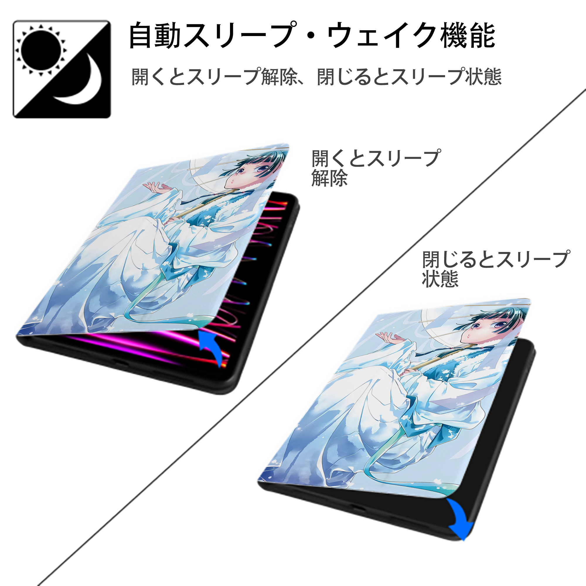 薬屋のひとりごと The Apothecary Diaries IPad ケース ブック型 PUレザー TPU 耐衝撃 軽量 薄型 ペン収納なし 全面保護 IPad 各モデル対応