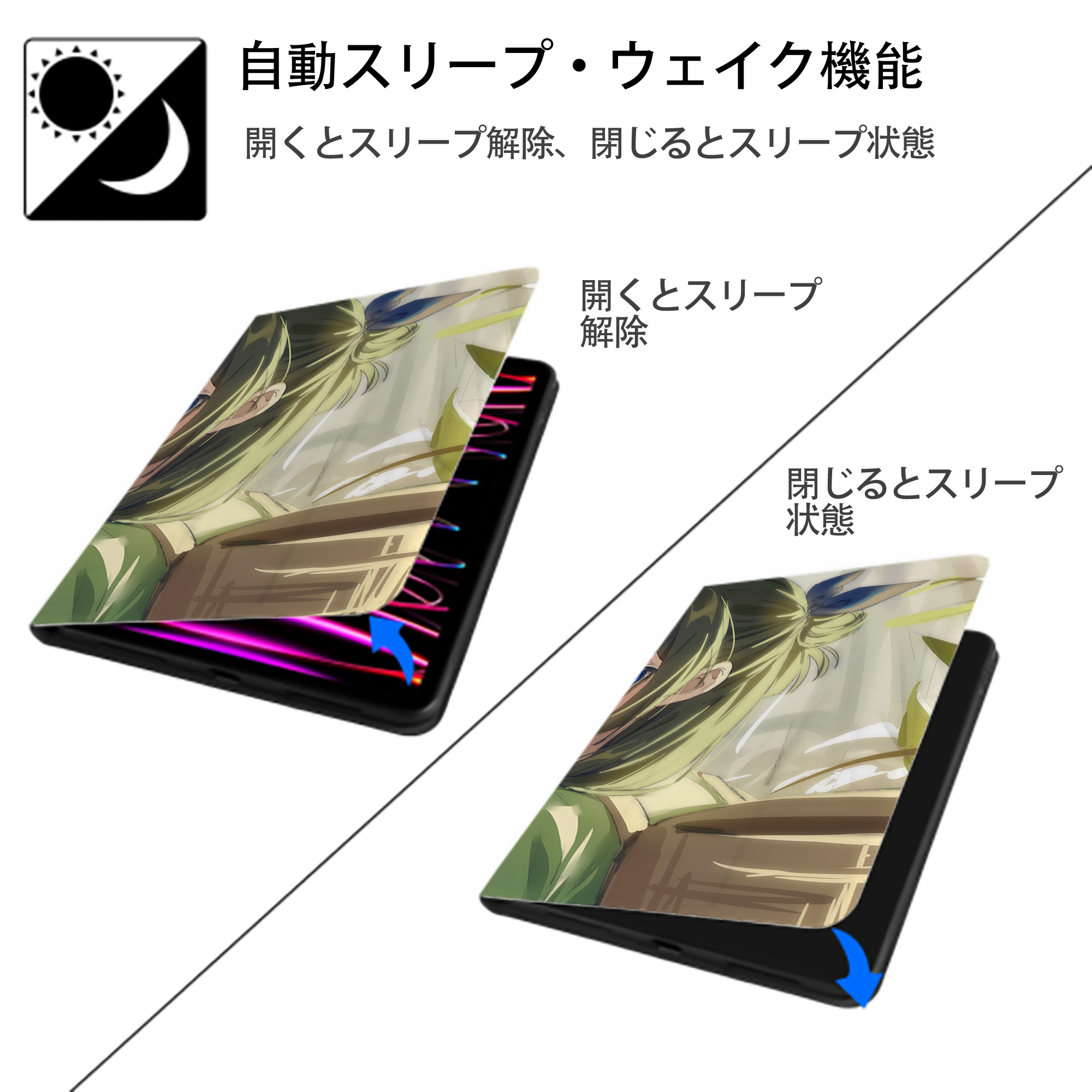 薬屋のひとりごと The Apothecary Diaries IPad ケース ブック型 PUレザー TPU 耐衝撃 軽量 薄型 ペン収納なし 全面保護 IPad 各モデル対応