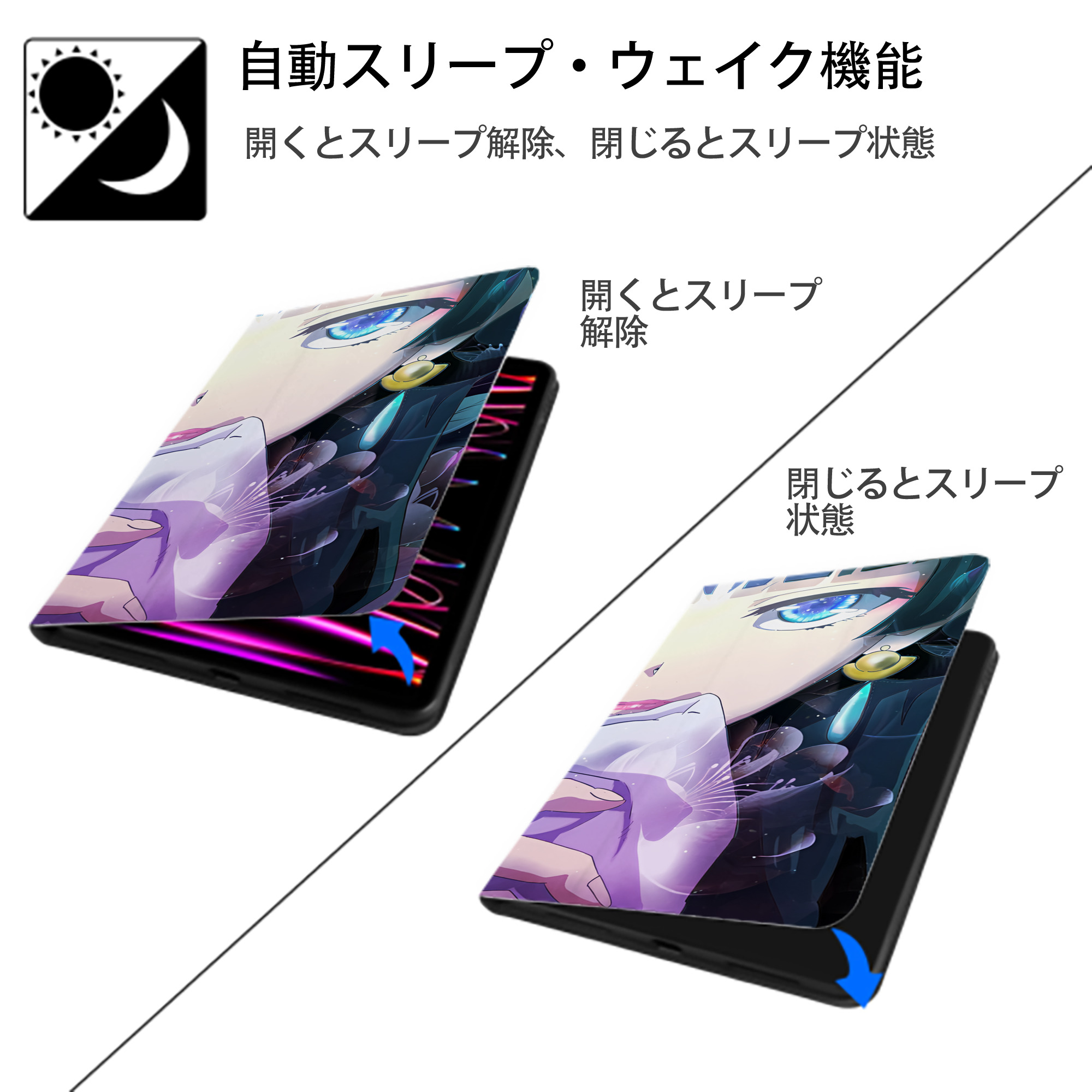 薬屋のひとりごと The Apothecary Diaries IPad ケース ブック型 PUレザー TPU 耐衝撃 軽量 薄型 ペン収納なし 全面保護 IPad 各モデル対応