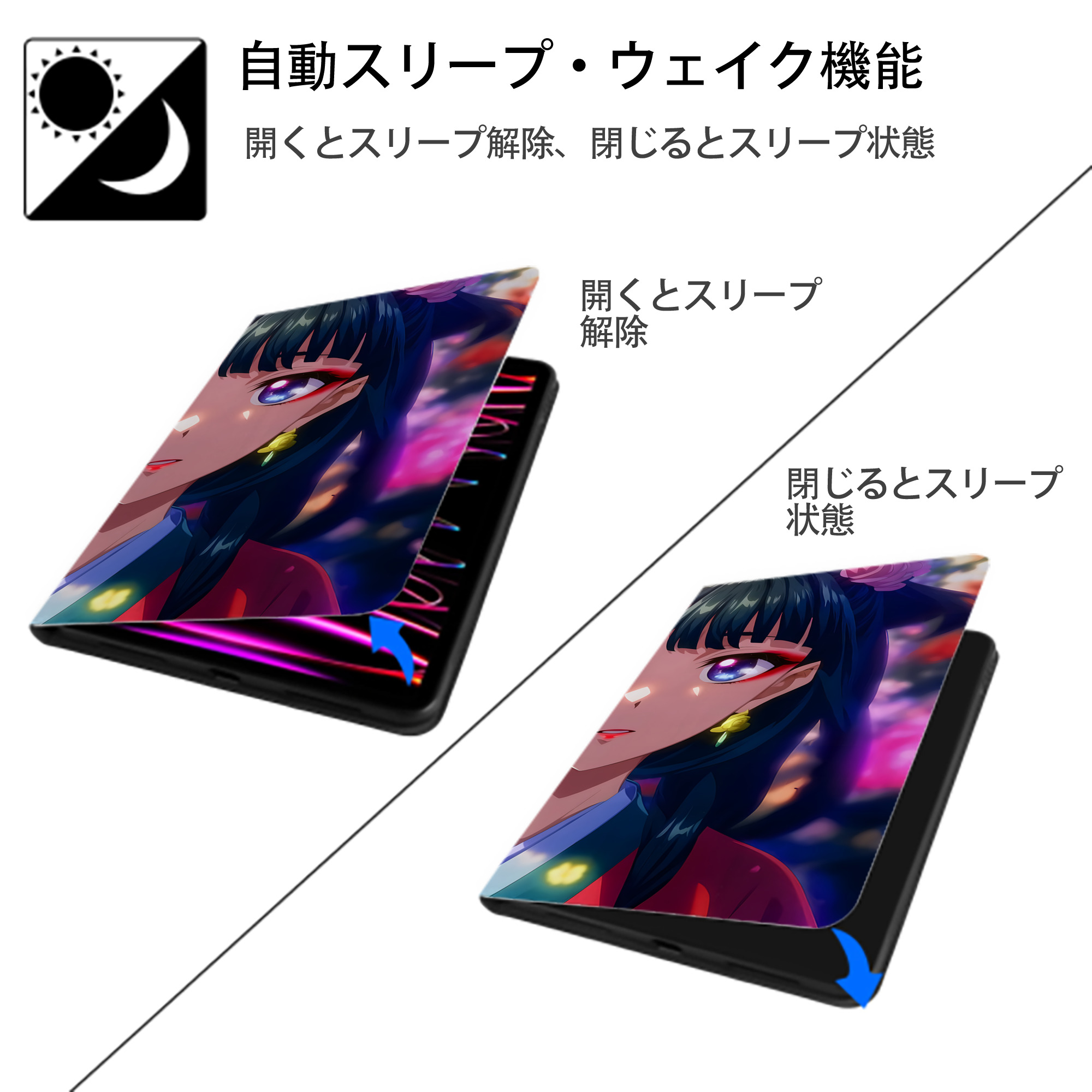 薬屋のひとりごと The Apothecary Diaries IPad ケース ブック型 PUレザー TPU 耐衝撃 軽量 薄型 ペン収納なし 全面保護 IPad 各モデル対応