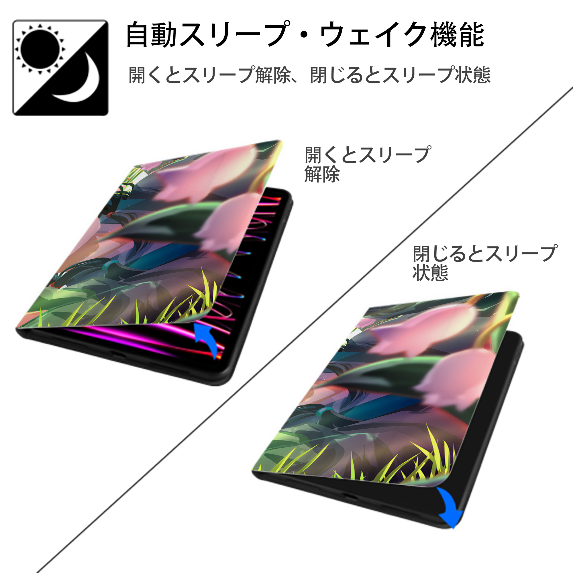 薬屋のひとりごと The Apothecary Diaries IPadケース ペンホルダー付き ブックスタイルデザイン