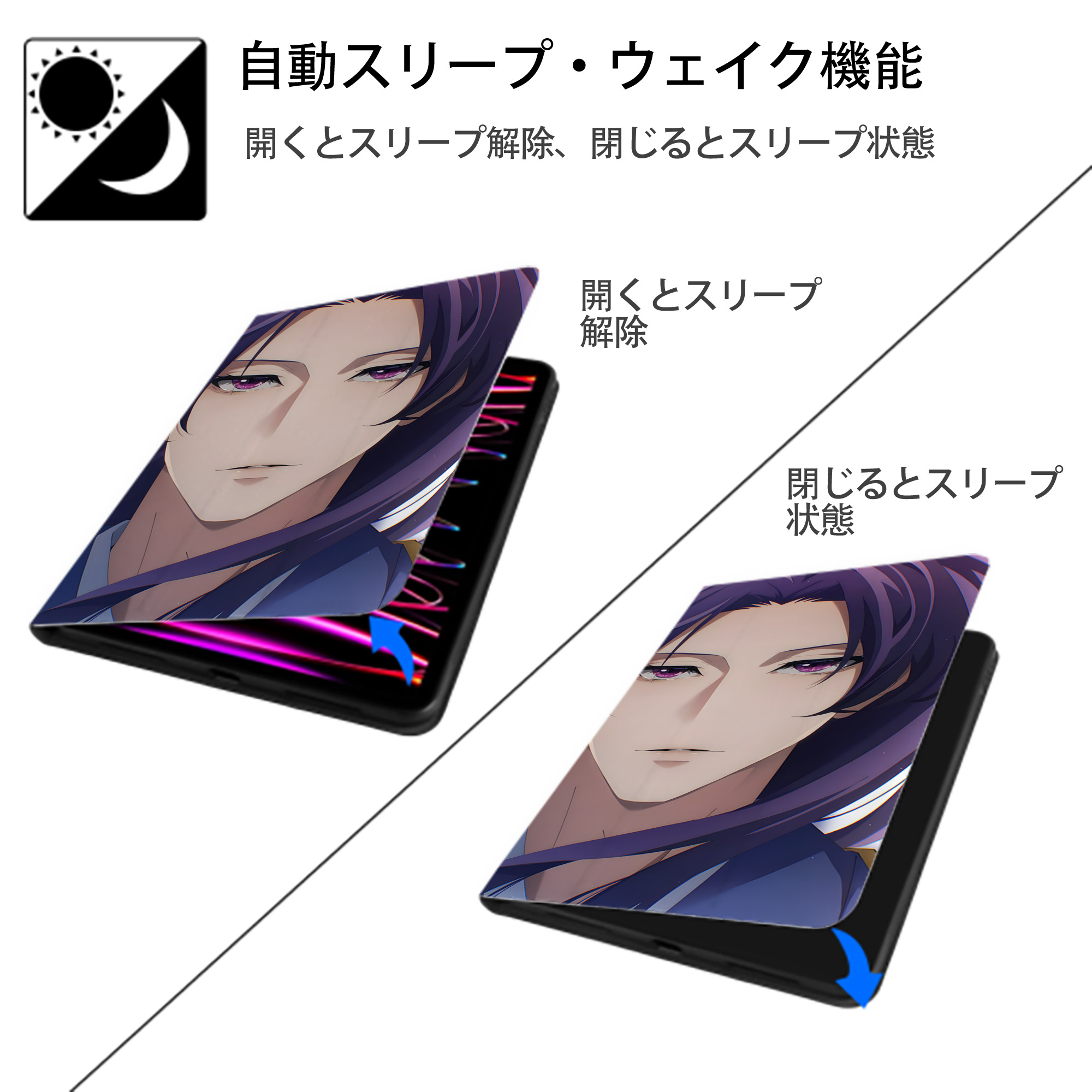 薬屋のひとりごと The Apothecary Diaries IPadケース ペンホルダー付き ブックスタイルデザイン