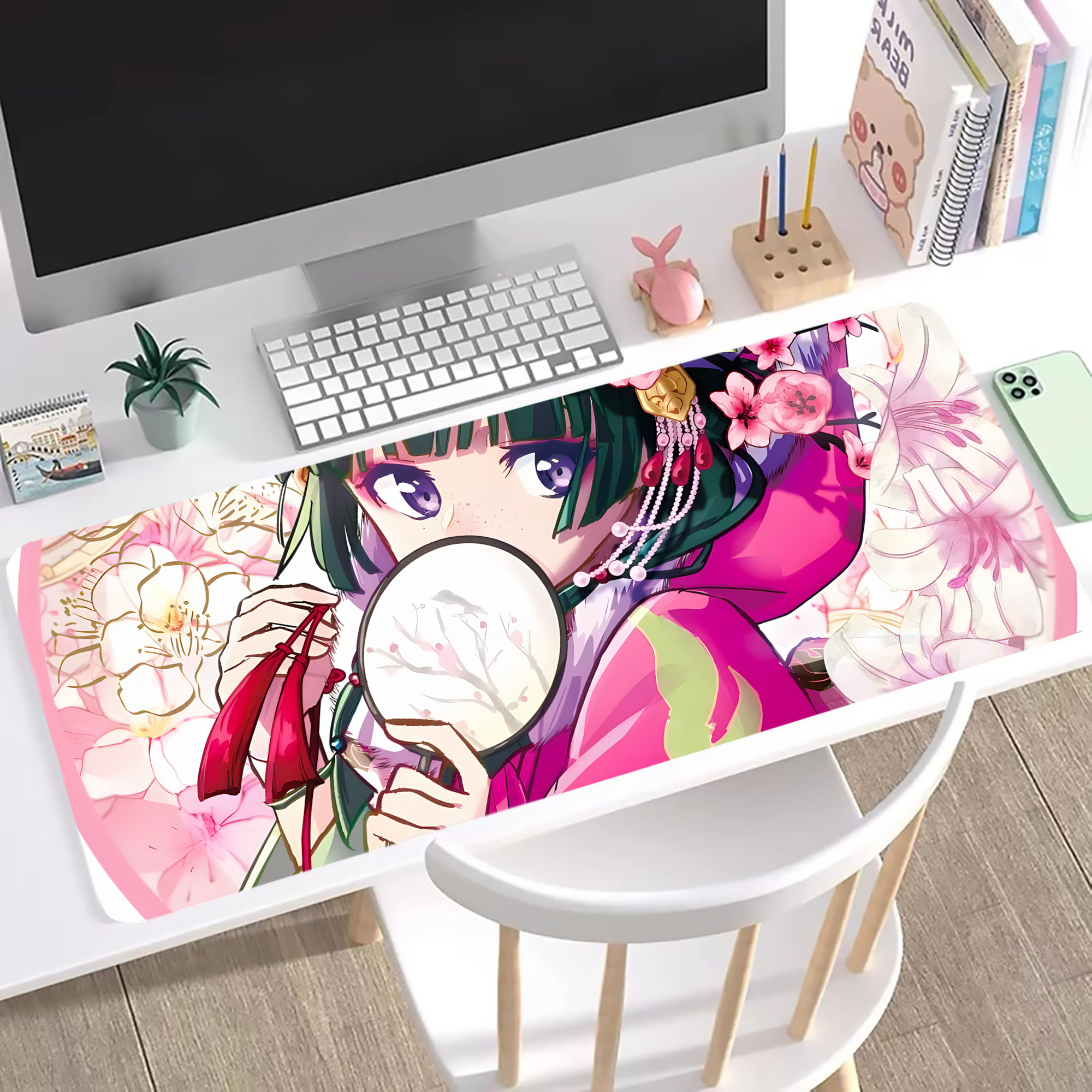（画像用） 薬屋のひとりごと The Apothecary Diaries ステッチ加工 大判デスクマット／滑り止めマウスパッド