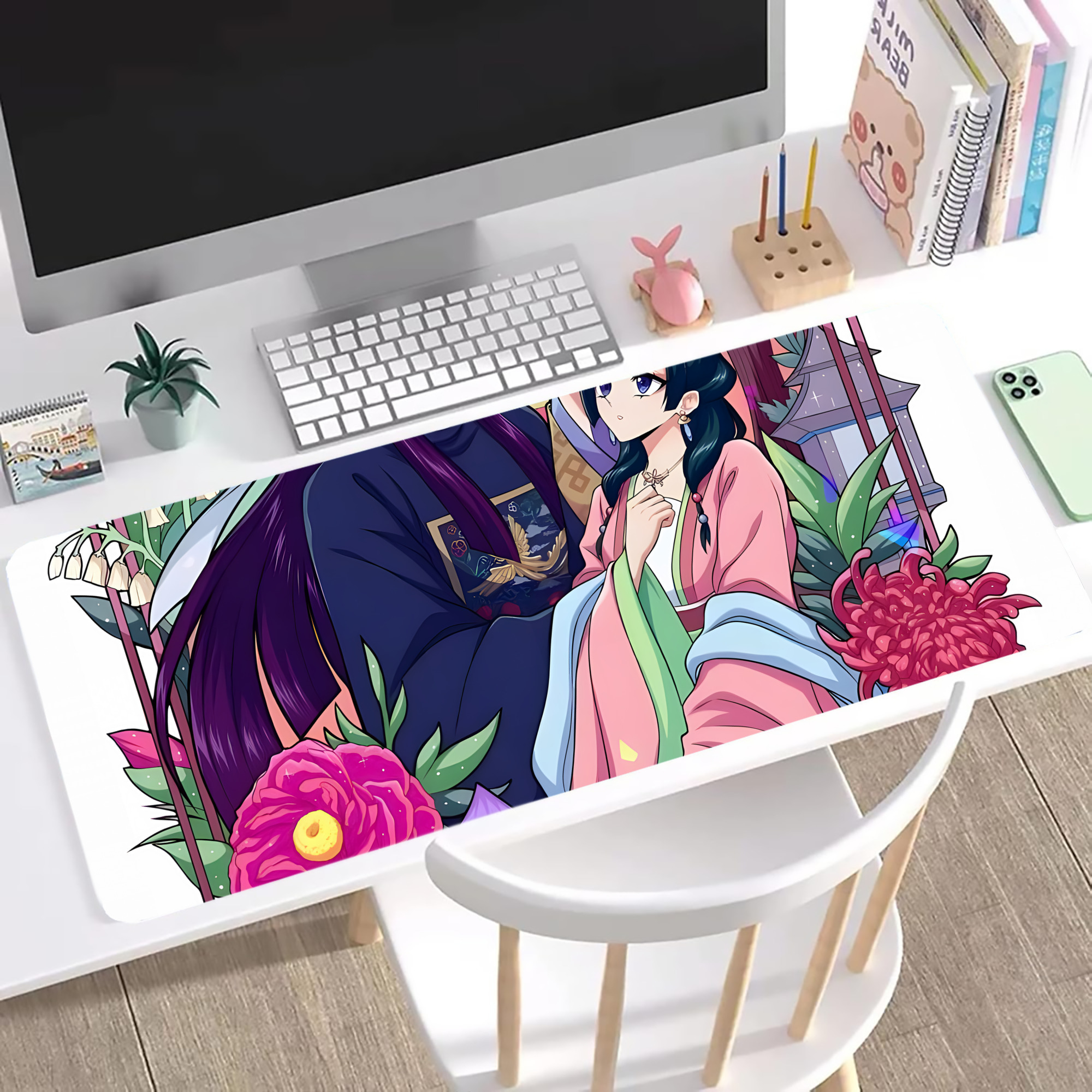 （画像用） 薬屋のひとりごと The Apothecary Diaries ステッチ加工 大判デスクマット／滑り止めマウスパッド