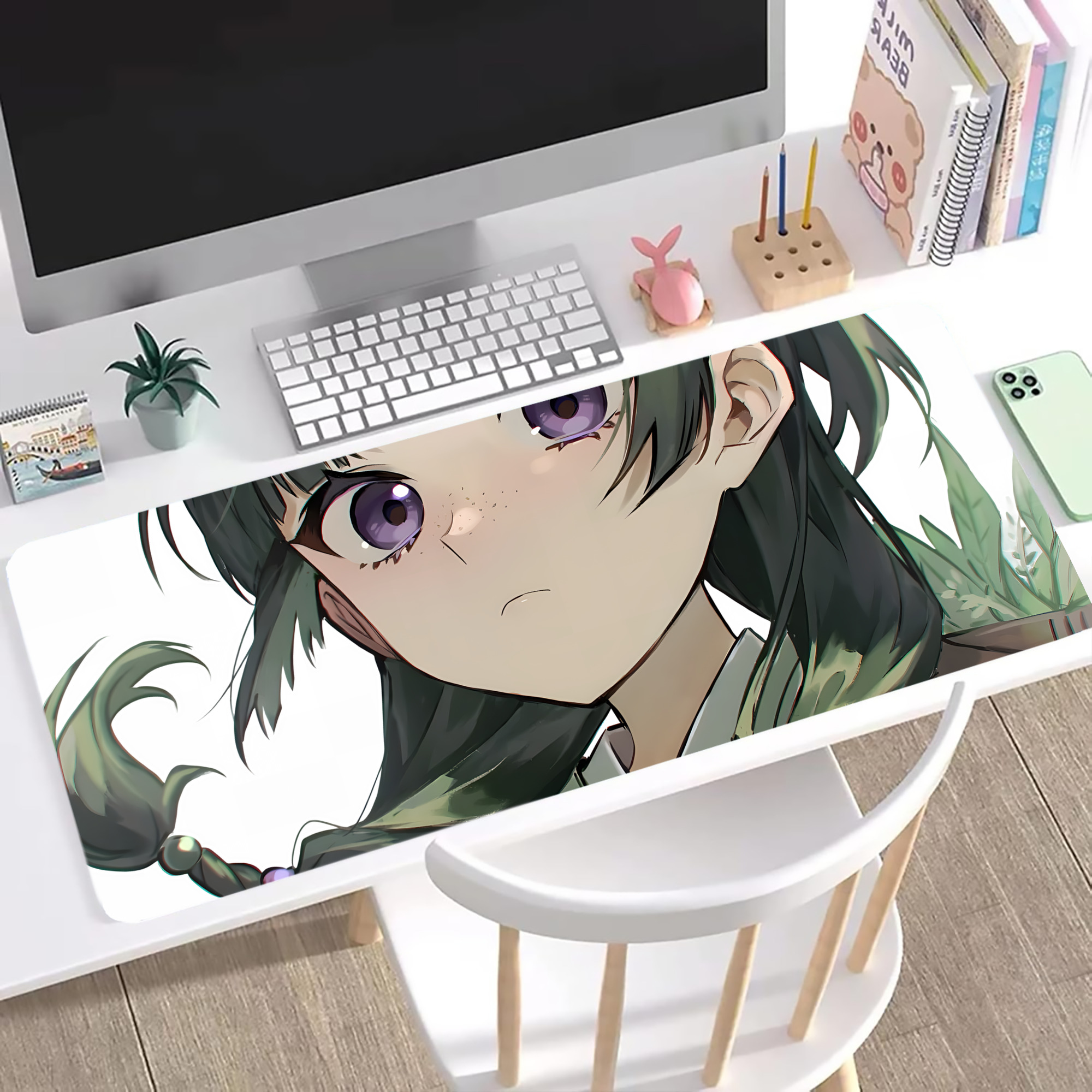 （画像用） 薬屋のひとりごと The Apothecary Diaries ステッチ加工 大判デスクマット／滑り止めマウスパッド