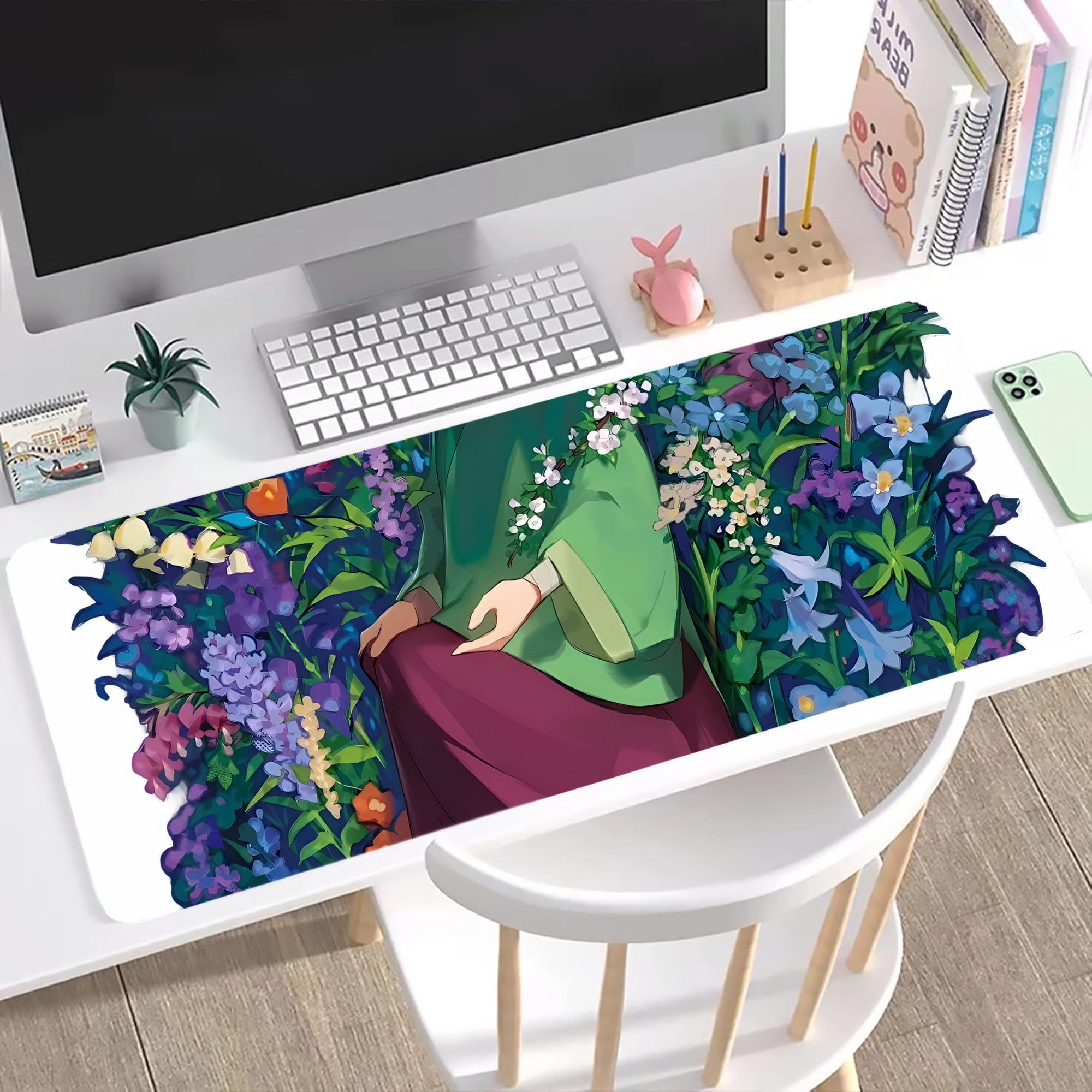 （画像用） 薬屋のひとりごと The Apothecary Diaries ステッチ加工 大判デスクマット／滑り止めマウスパッド