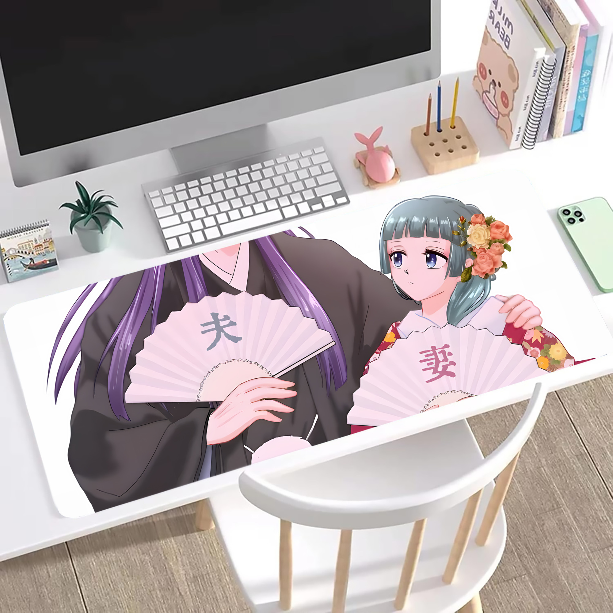 （画像用） 薬屋のひとりごと The Apothecary Diaries ステッチ加工 大判デスクマット／滑り止めマウスパッド