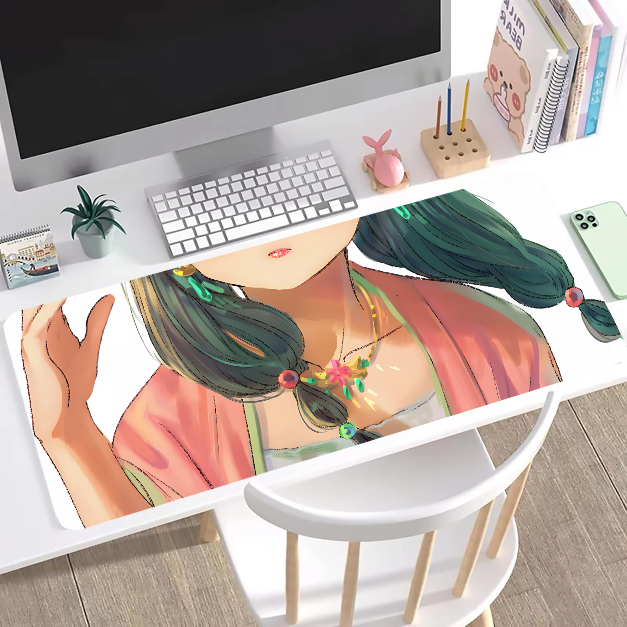 （画像用） 薬屋のひとりごと The Apothecary Diaries ステッチ加工 大判デスクマット／滑り止めマウスパッド