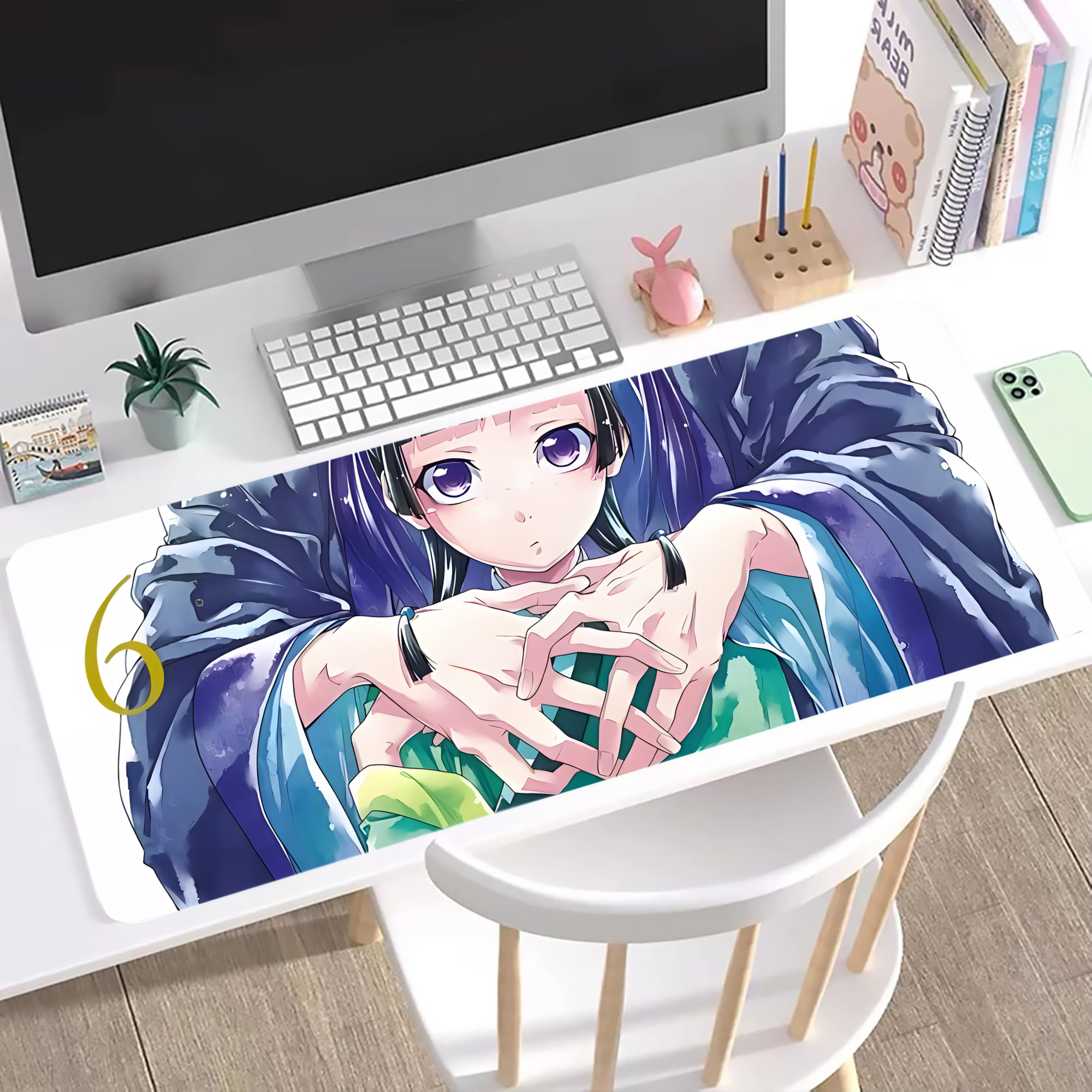 （画像用） 薬屋のひとりごと The Apothecary Diaries ステッチ加工 大判デスクマット／滑り止めマウスパッド