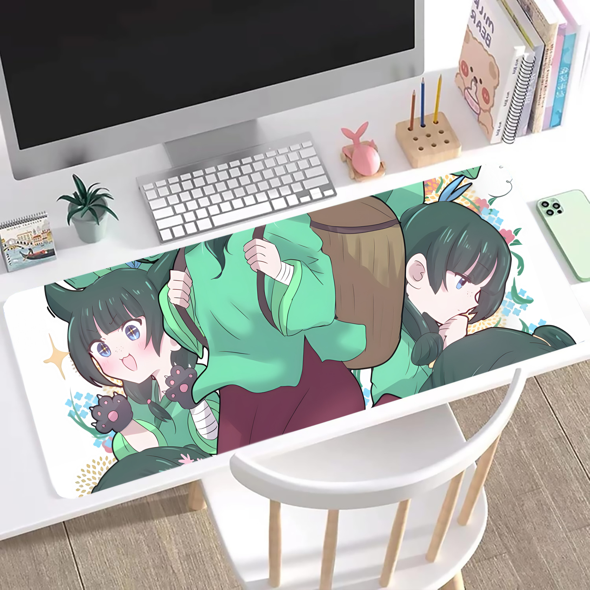 （画像用） 薬屋のひとりごと The Apothecary Diaries ステッチ加工 大判デスクマット／滑り止めマウスパッド