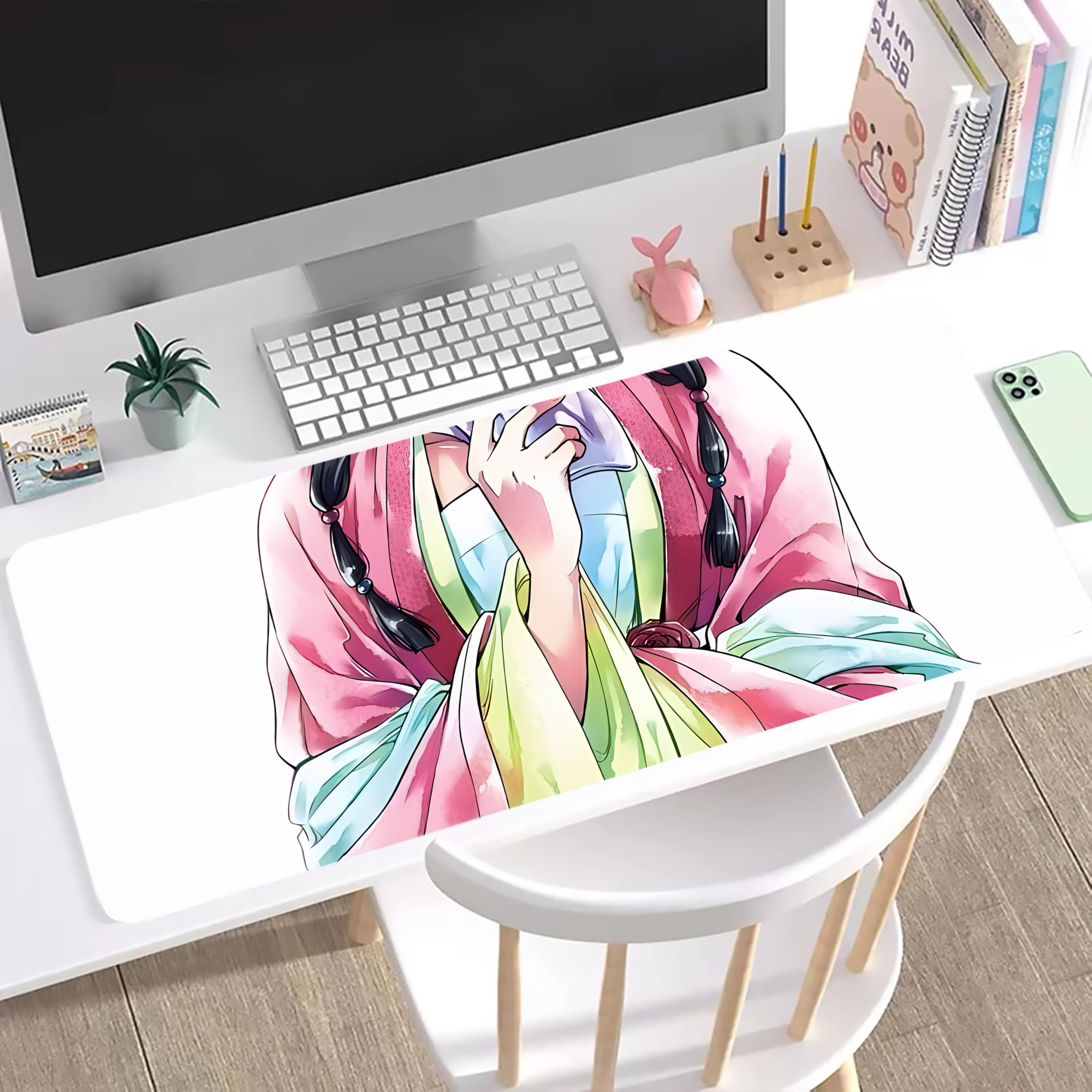 （画像用） 薬屋のひとりごと The Apothecary Diaries ステッチ加工 大判デスクマット／滑り止めマウスパッド