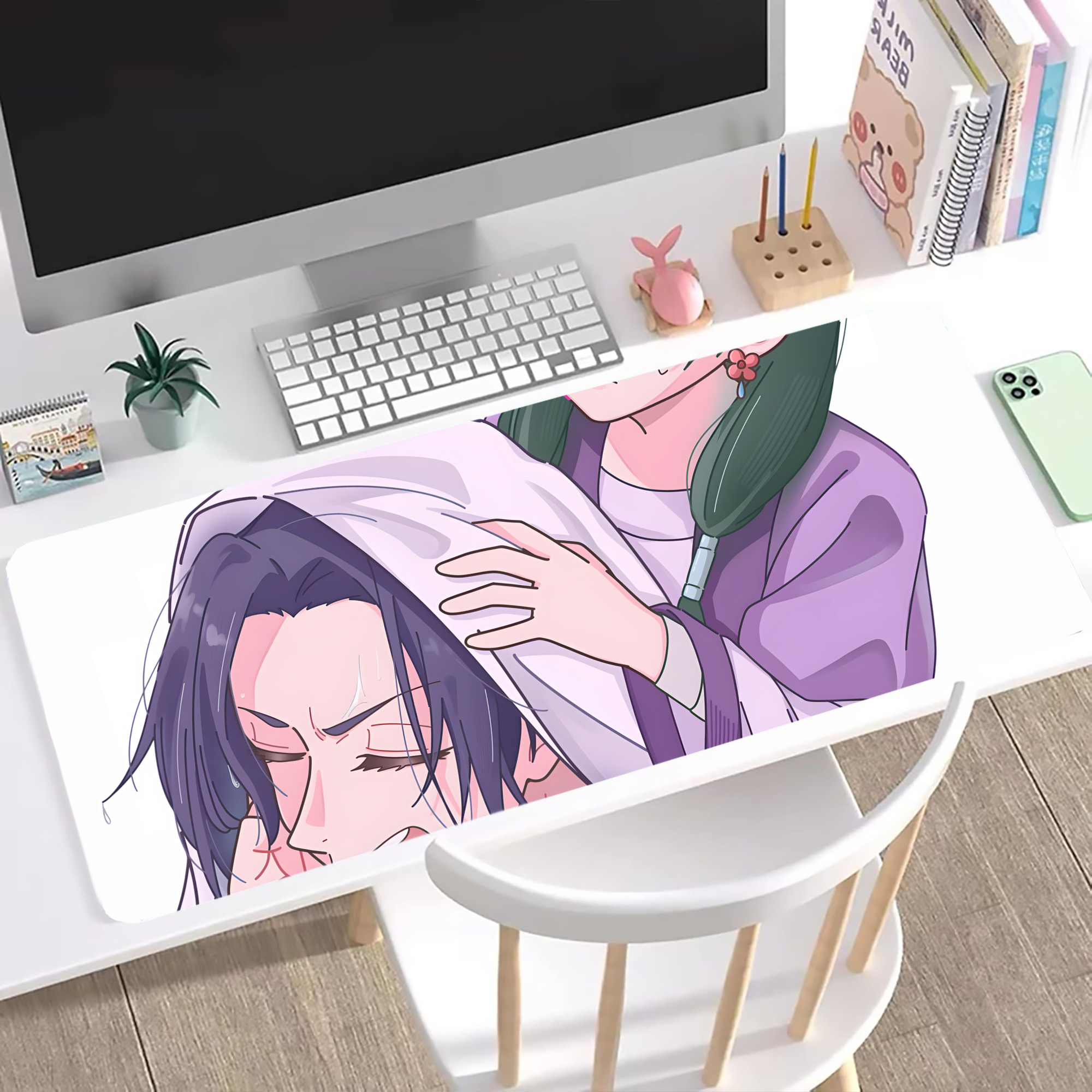 （画像用） 薬屋のひとりごと The Apothecary Diaries ステッチ加工 大判デスクマット／滑り止めマウスパッド