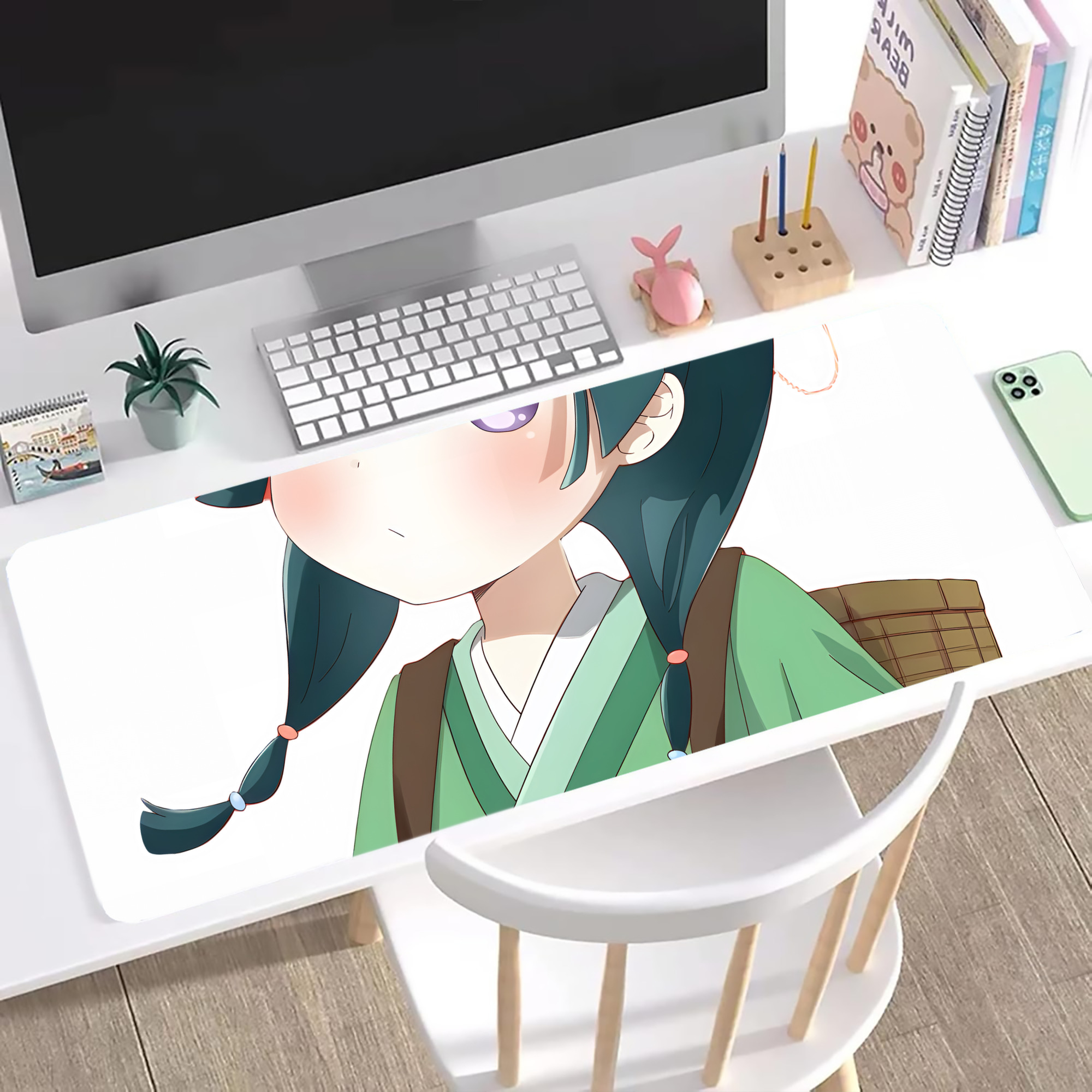 （画像用） 薬屋のひとりごと The Apothecary Diaries ステッチ加工 大判デスクマット／滑り止めマウスパッド
