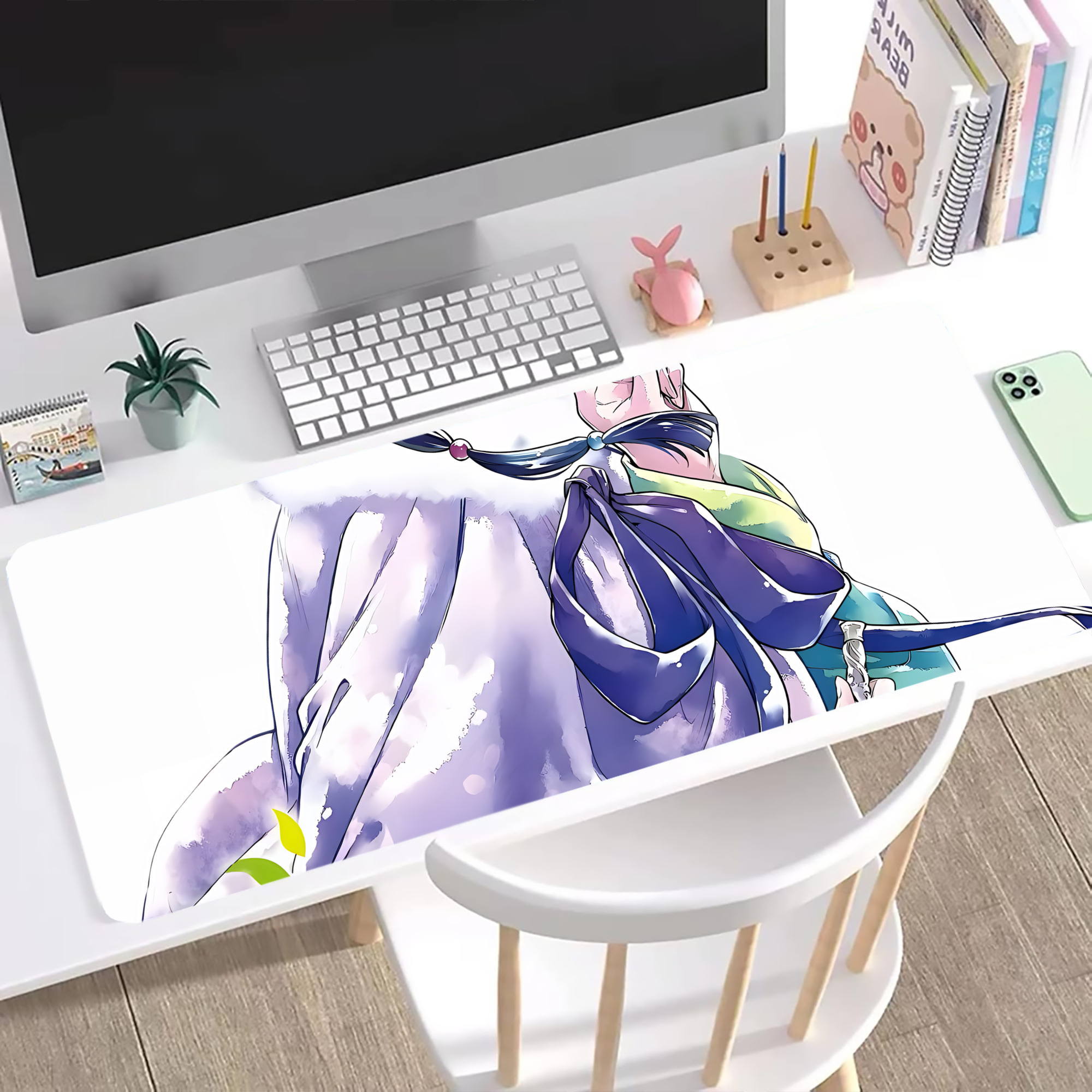 （画像用） 薬屋のひとりごと The Apothecary Diaries ステッチ加工 大判デスクマット／滑り止めマウスパッド