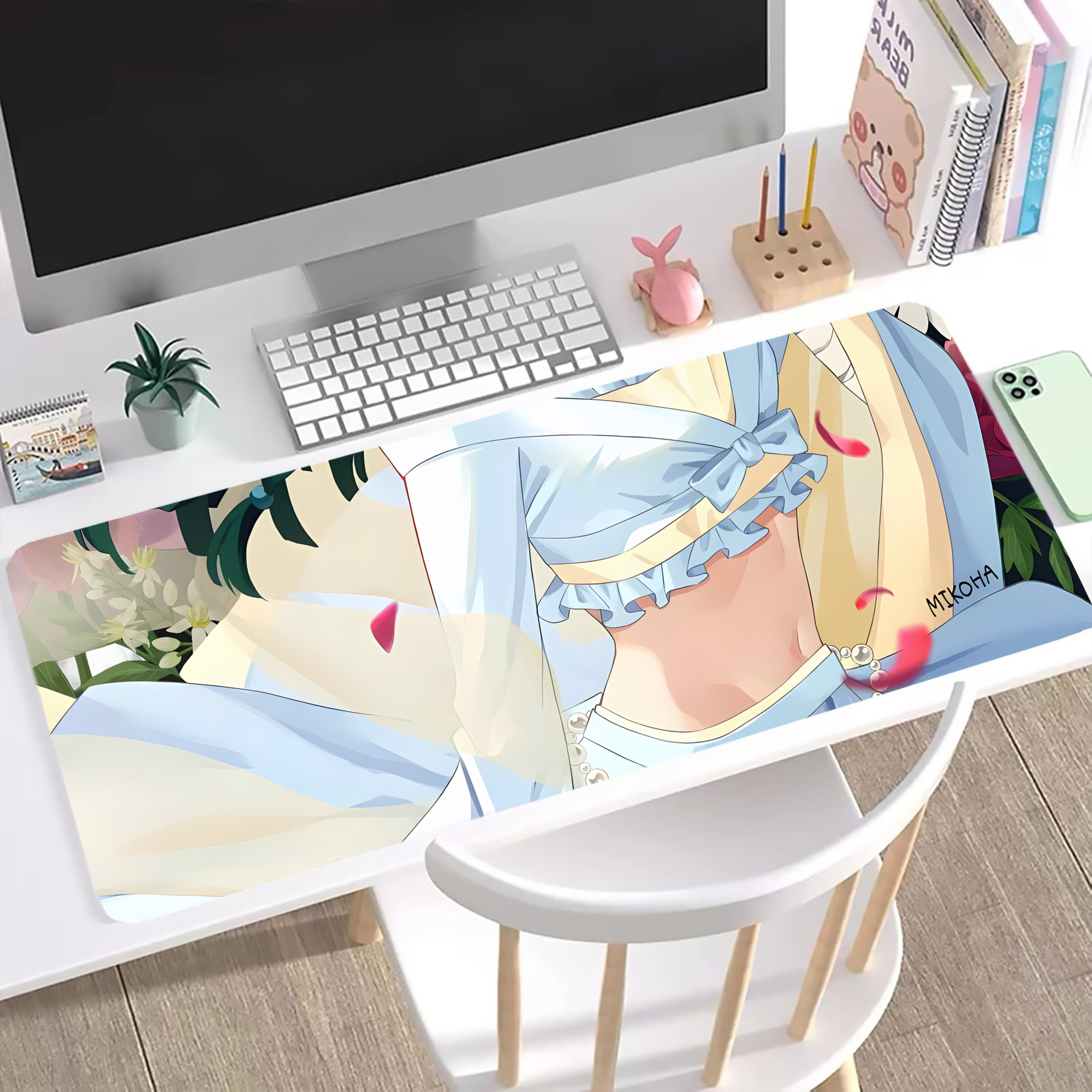 （画像用） 薬屋のひとりごと The Apothecary Diaries ステッチ加工 大判デスクマット／滑り止めマウスパッド