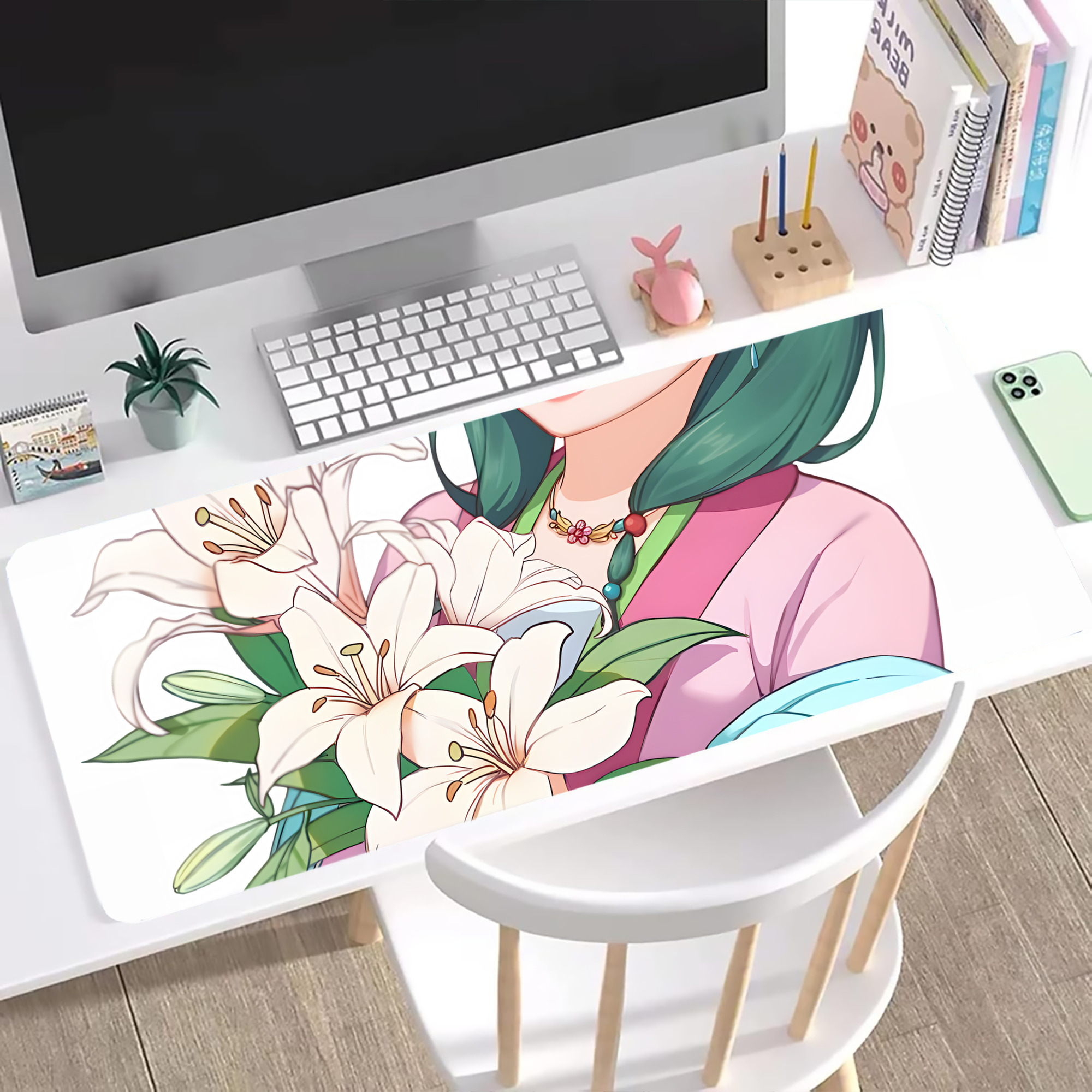 （画像用） 薬屋のひとりごと The Apothecary Diaries ステッチ加工 大判デスクマット／滑り止めマウスパッド