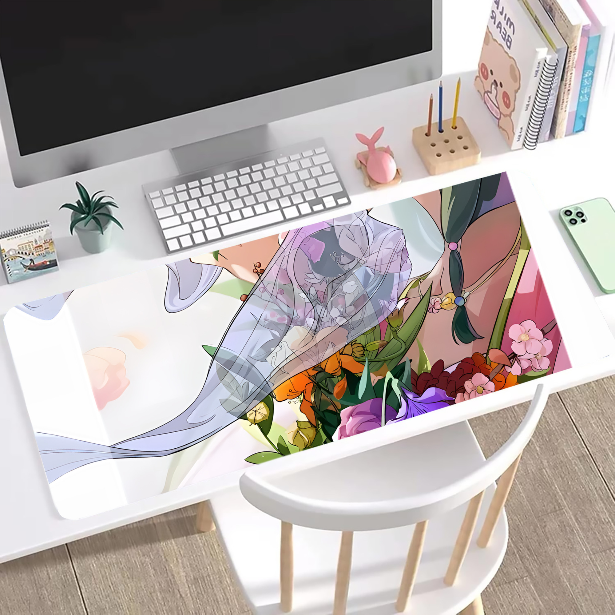 （画像用） 薬屋のひとりごと The Apothecary Diaries ステッチ加工 大判デスクマット／滑り止めマウスパッド