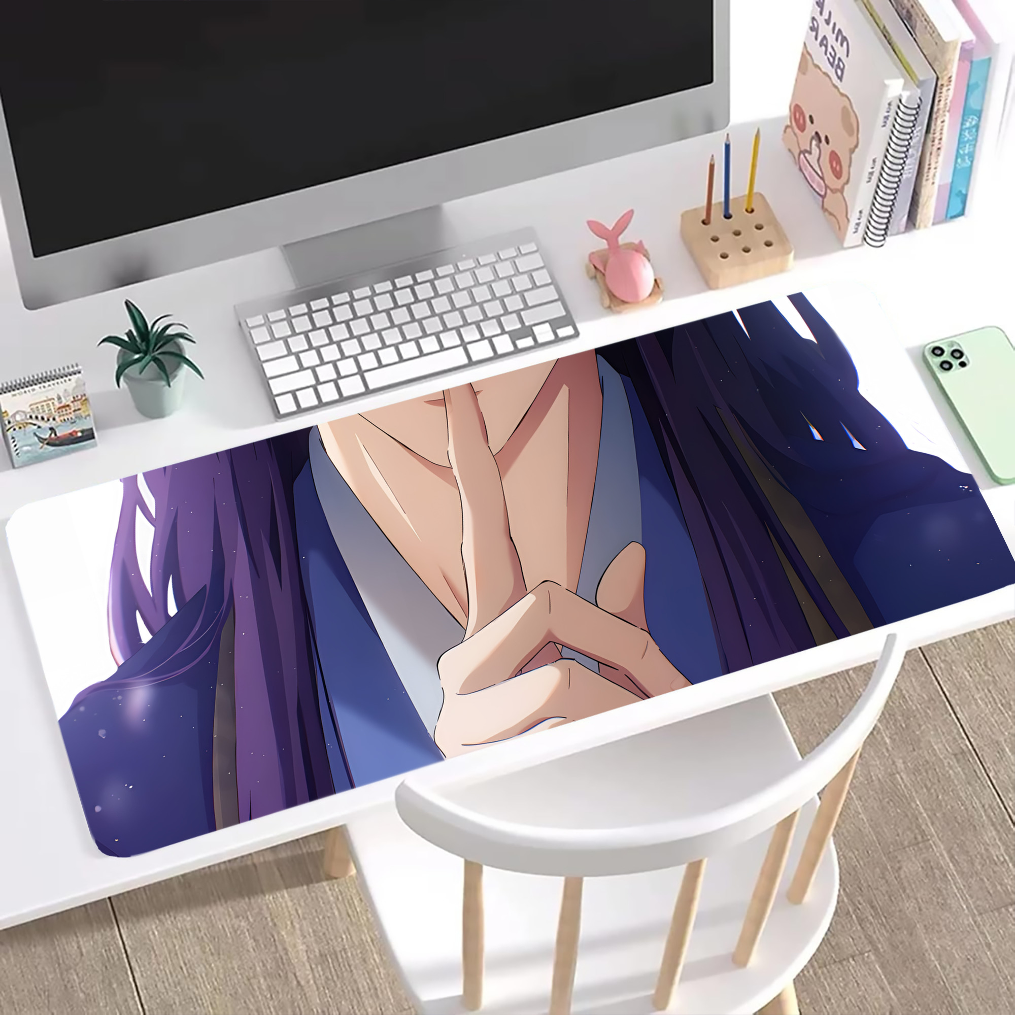 （画像用） 薬屋のひとりごと The Apothecary Diaries ステッチ加工 大判デスクマット／滑り止めマウスパッド