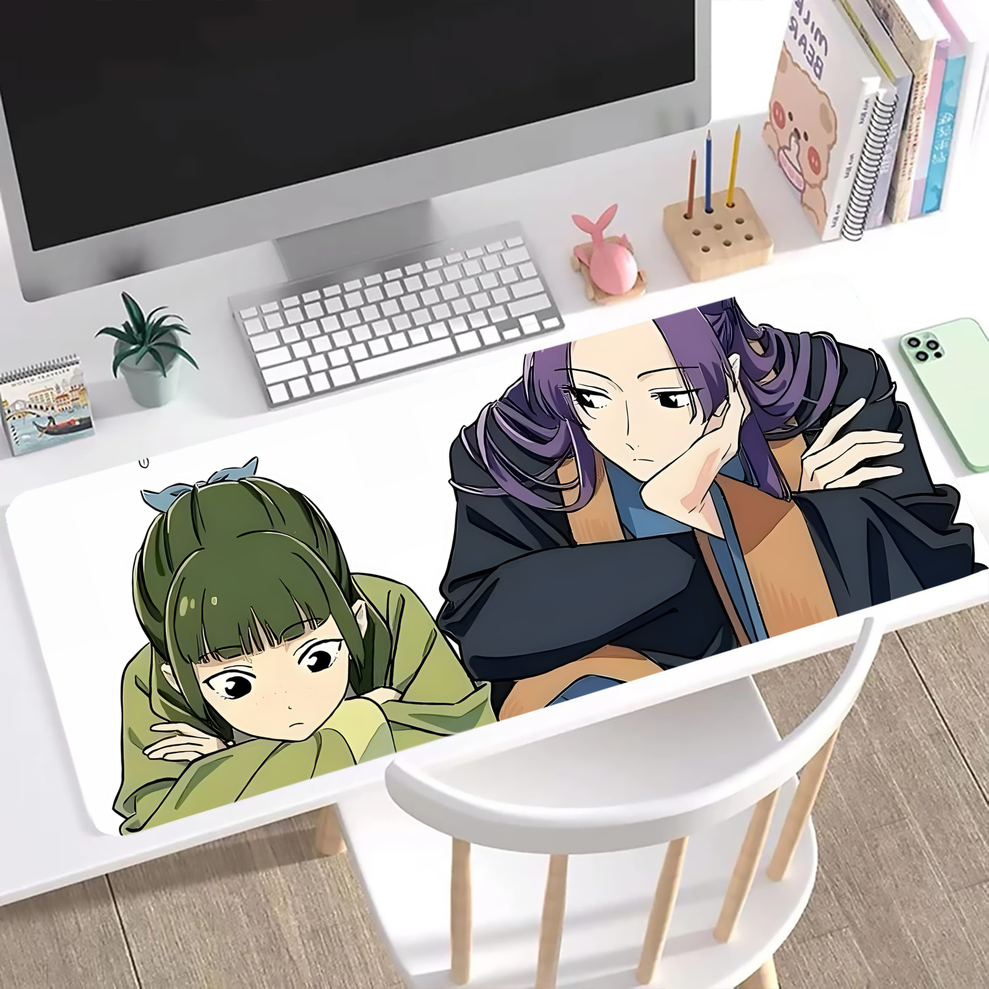 （画像用） 薬屋のひとりごと The Apothecary Diaries ステッチ加工 大判デスクマット／滑り止めマウスパッド