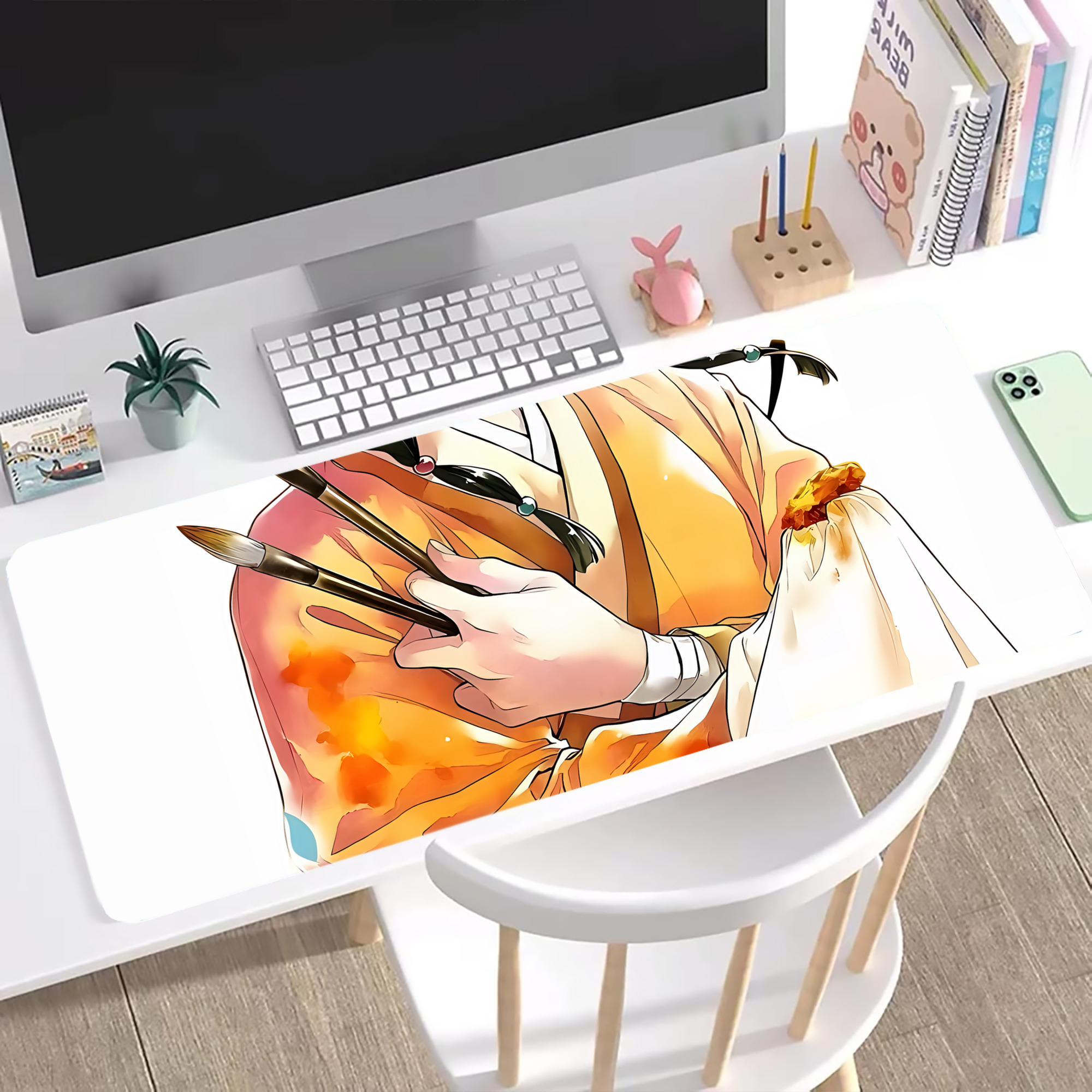 （画像用） 薬屋のひとりごと The Apothecary Diaries ステッチ加工 大判デスクマット／滑り止めマウスパッド