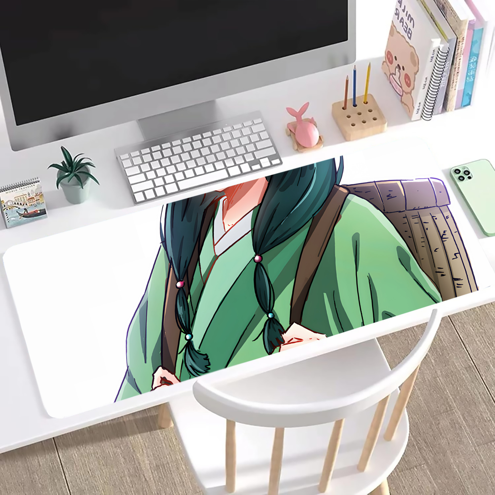 （画像用） 薬屋のひとりごと The Apothecary Diaries ステッチ加工 大判デスクマット／滑り止めマウスパッド