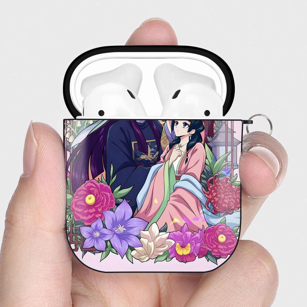 （画像用） 薬屋のひとりごと The Apothecary Diaries AirPods 第2世代保護ケース ハードシェル ブラック 耐衝撃・防指紋・カラビナ付き