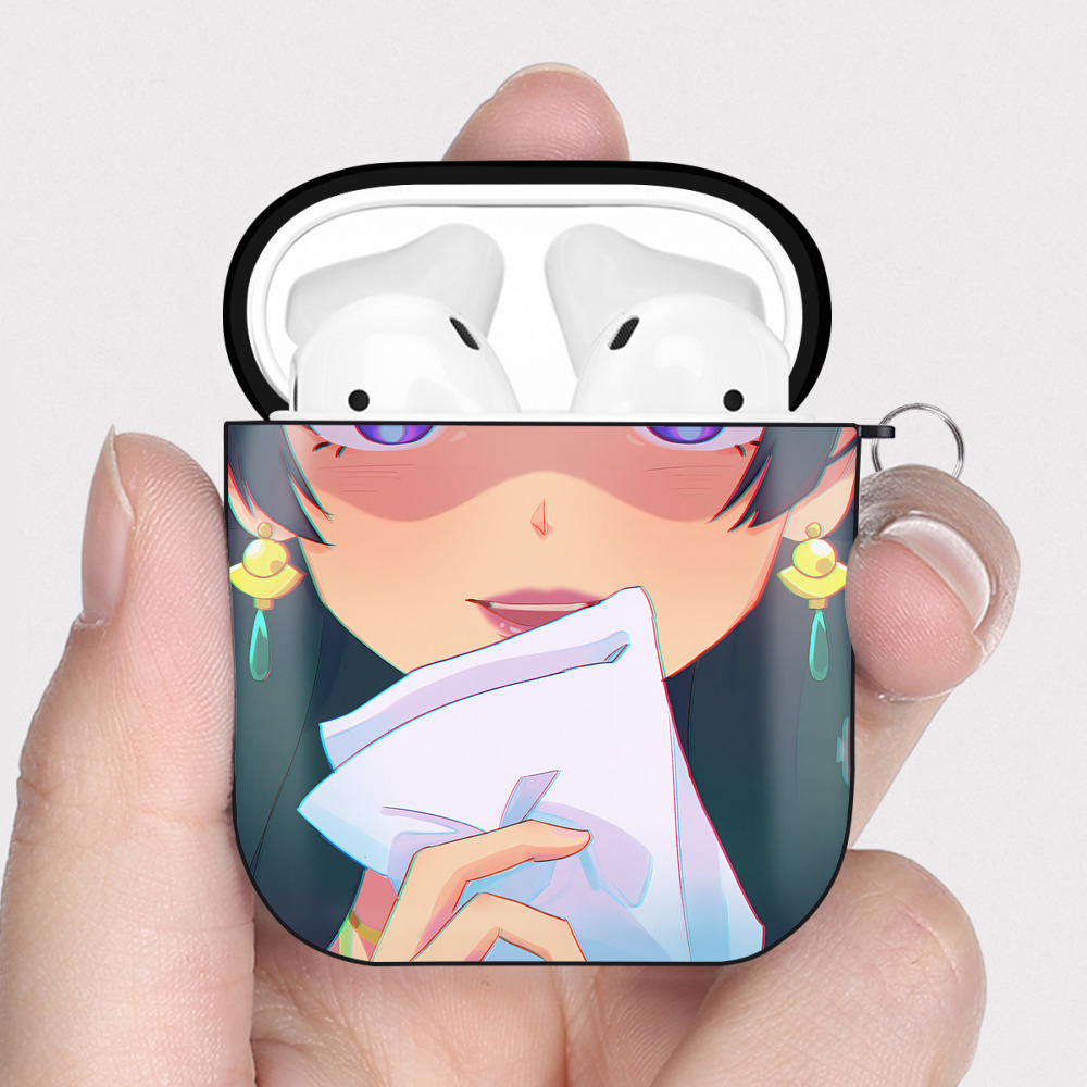 （画像用） 薬屋のひとりごと The Apothecary Diaries AirPods 第2世代保護ケース ハードシェル ブラック 耐衝撃・防指紋・カラビナ付き