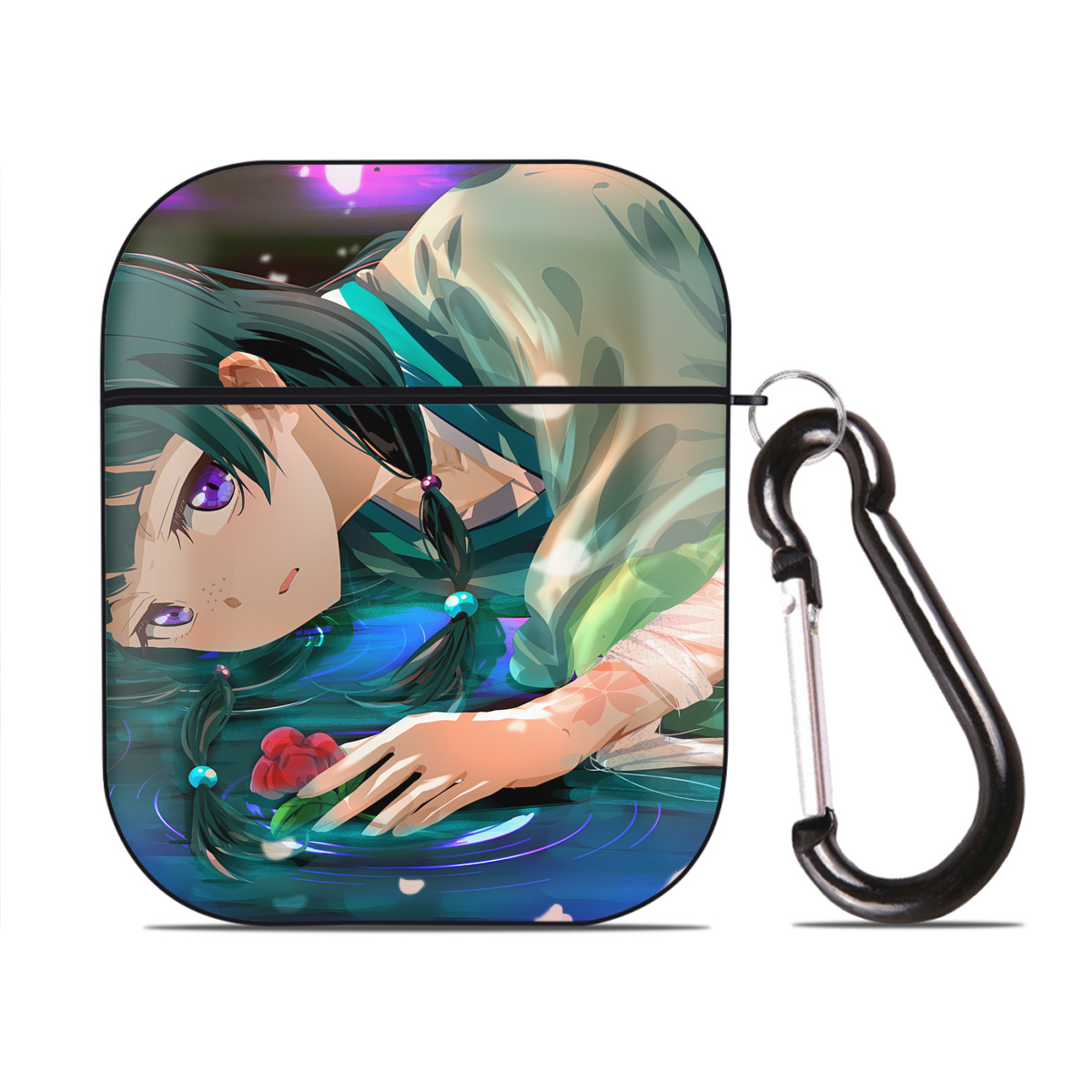 （画像用） 薬屋のひとりごと The Apothecary Diaries AirPods 第2世代保護ケース ハードシェル ブラック 耐衝撃・防指紋・カラビナ付き