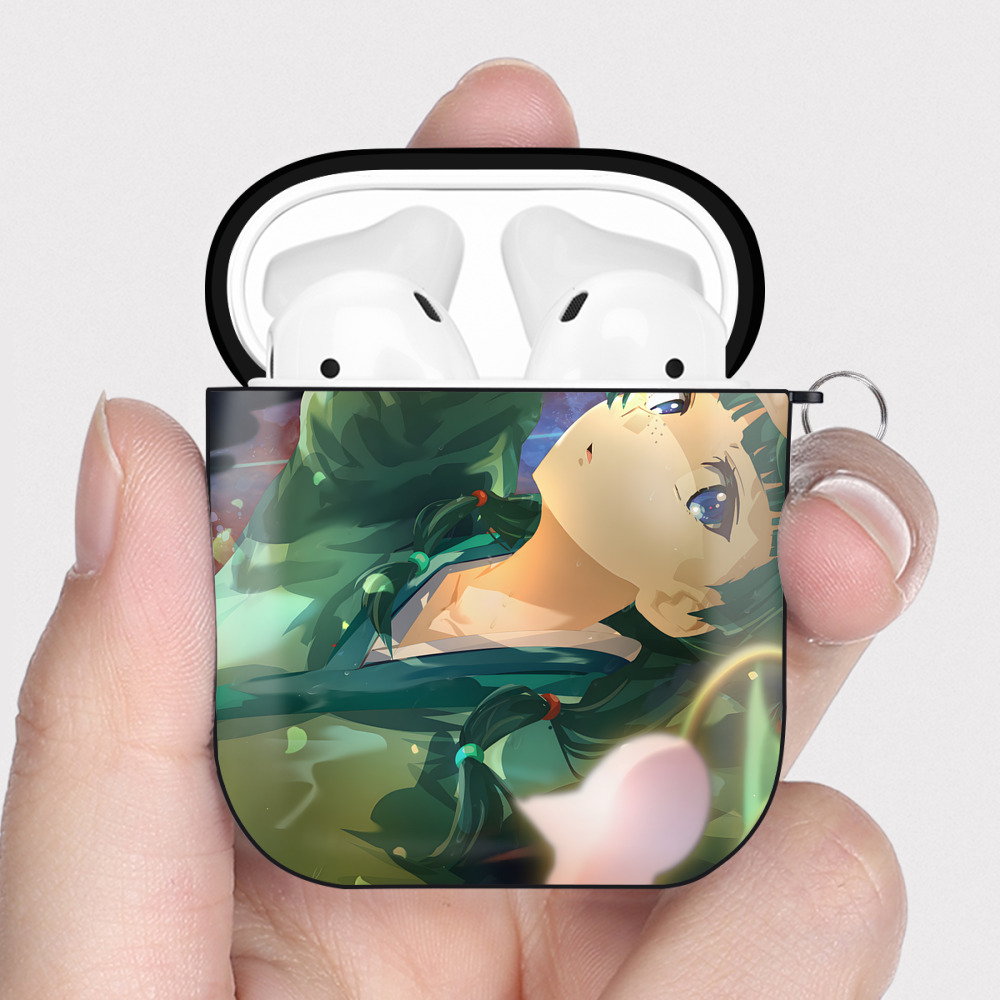 （画像用） 薬屋のひとりごと The Apothecary Diaries AirPods 第2世代保護ケース ハードシェル ブラック 耐衝撃・防指紋・カラビナ付き