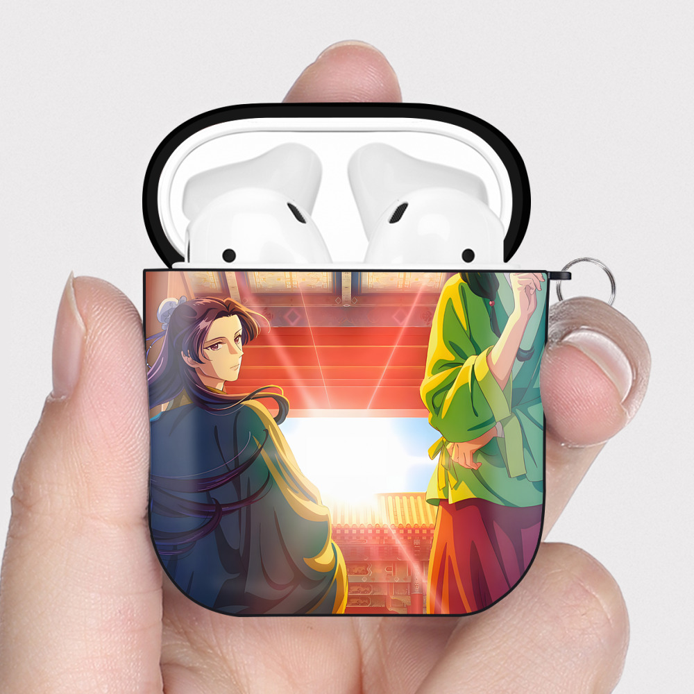 （画像用） 薬屋のひとりごと The Apothecary Diaries AirPods 第2世代保護ケース ハードシェル ブラック 耐衝撃・防指紋・カラビナ付き
