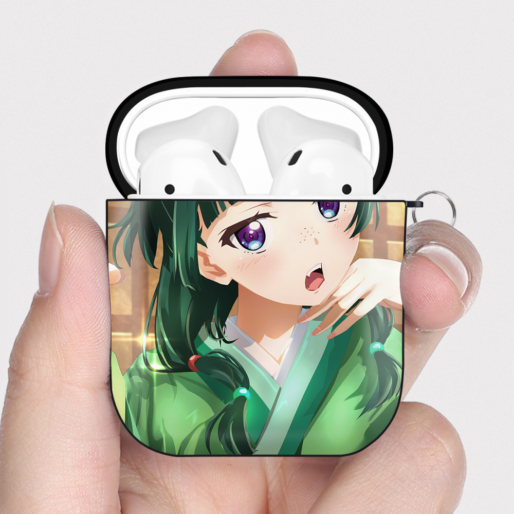 （画像用） 薬屋のひとりごと The Apothecary Diaries AirPods 第2世代保護ケース ハードシェル ブラック 耐衝撃・防指紋・カラビナ付き