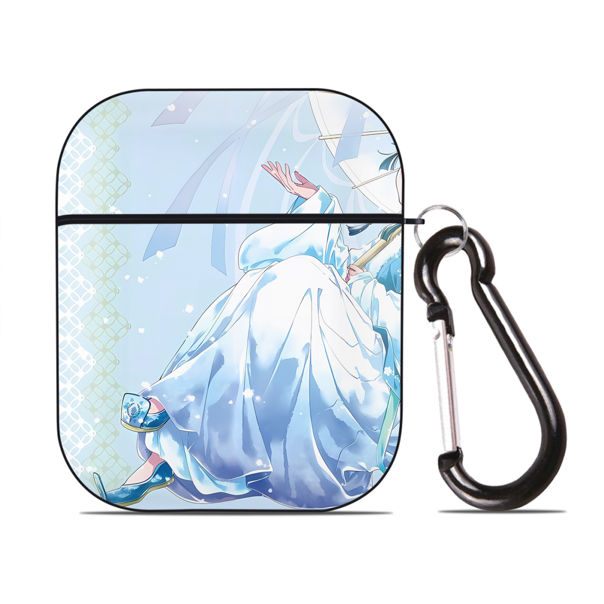 （画像用） 薬屋のひとりごと The Apothecary Diaries AirPods 第2世代保護ケース ハードシェル ブラック 耐衝撃・防指紋・カラビナ付き