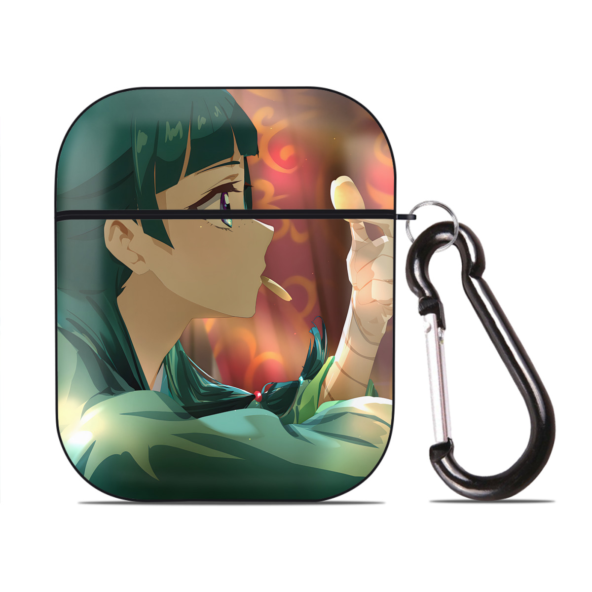 （画像用） 薬屋のひとりごと The Apothecary Diaries AirPods 第2世代保護ケース ハードシェル ブラック 耐衝撃・防指紋・カラビナ付き