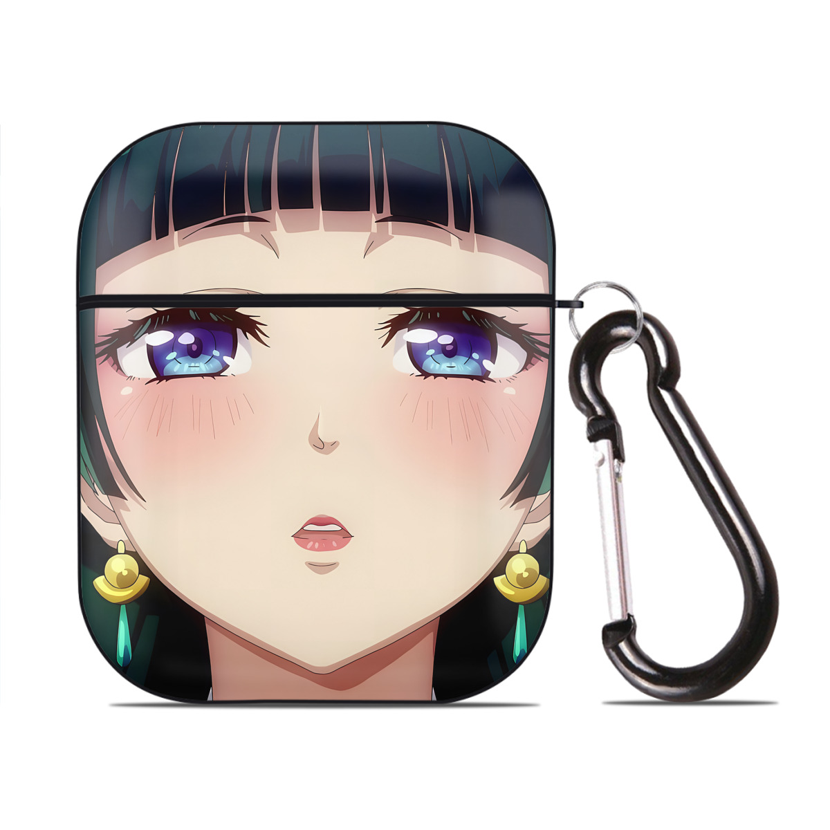 （画像用） 薬屋のひとりごと The Apothecary Diaries AirPods 第2世代保護ケース ハードシェル ブラック 耐衝撃・防指紋・カラビナ付き
