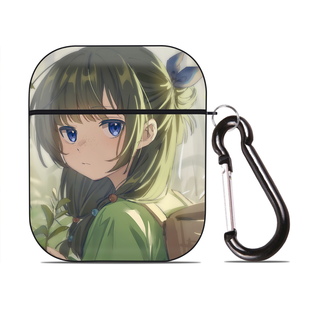 （画像用） 薬屋のひとりごと The Apothecary Diaries AirPods 第2世代保護ケース ハードシェル ブラック 耐衝撃・防指紋・カラビナ付き