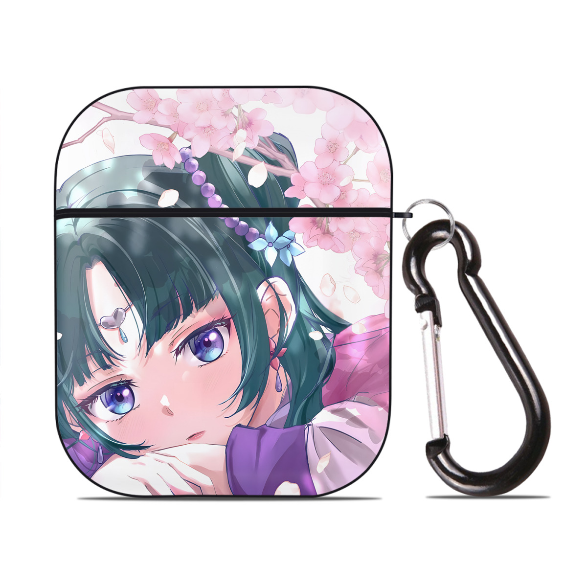（画像用） 薬屋のひとりごと The Apothecary Diaries AirPods 第2世代保護ケース ハードシェル ブラック 耐衝撃・防指紋・カラビナ付き