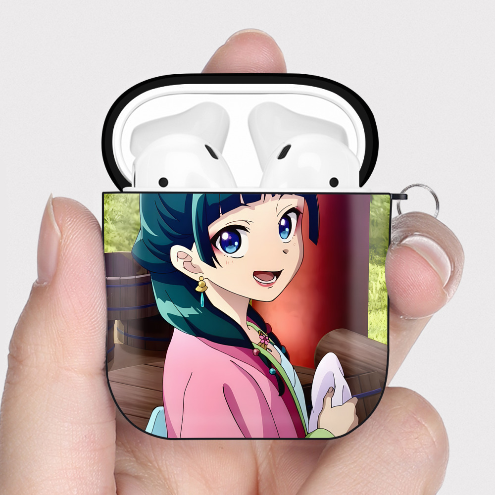 （画像用） 薬屋のひとりごと The Apothecary Diaries AirPods 第2世代保護ケース ハードシェル ブラック 耐衝撃・防指紋・カラビナ付き