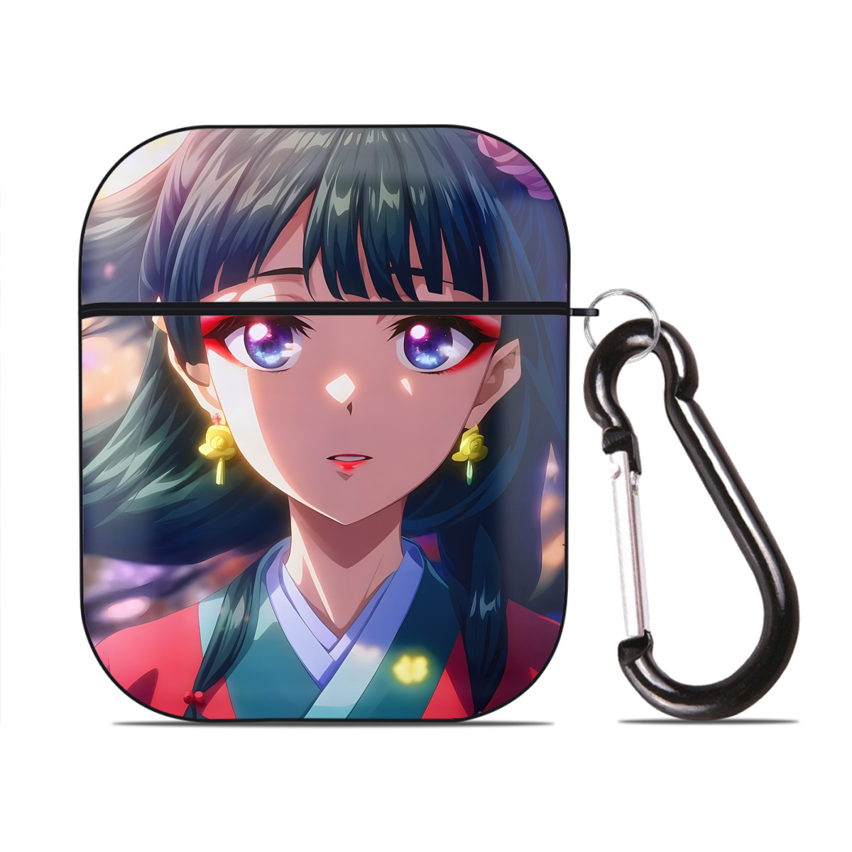 （画像用） 薬屋のひとりごと The Apothecary Diaries AirPods 第2世代保護ケース ハードシェル ブラック 耐衝撃・防指紋・カラビナ付き