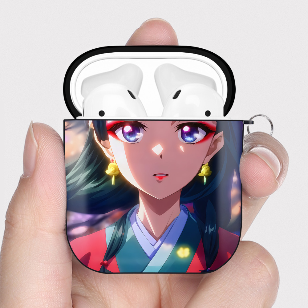 （画像用） 薬屋のひとりごと The Apothecary Diaries AirPods 第2世代保護ケース ハードシェル ブラック 耐衝撃・防指紋・カラビナ付き
