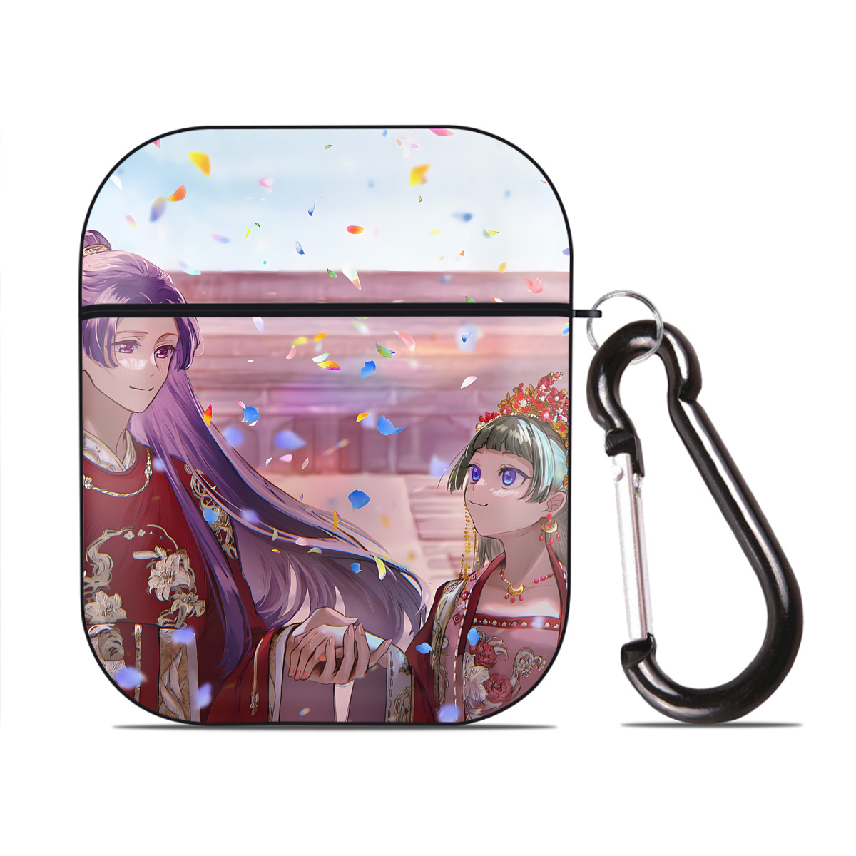 （画像用） 薬屋のひとりごと The Apothecary Diaries AirPods 第2世代保護ケース ハードシェル ブラック 耐衝撃・防指紋・カラビナ付き