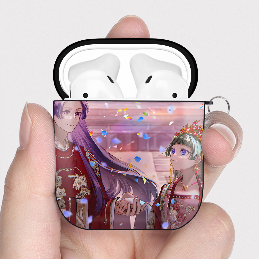 （画像用） 薬屋のひとりごと The Apothecary Diaries AirPods 第2世代保護ケース ハードシェル ブラック 耐衝撃・防指紋・カラビナ付き
