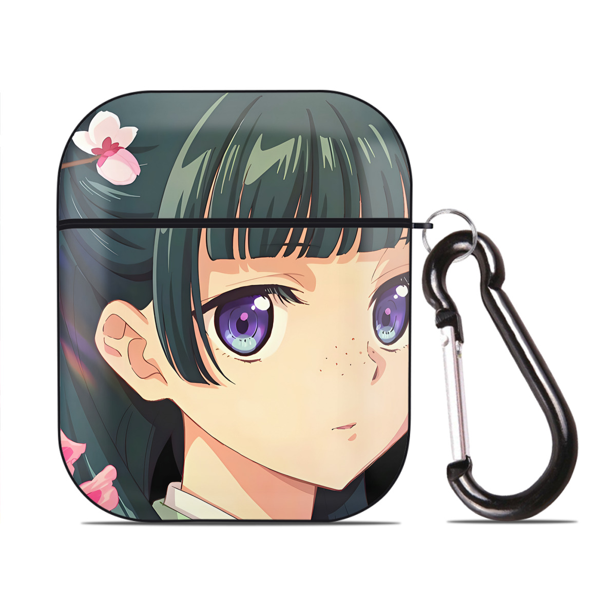 （画像用） 薬屋のひとりごと The Apothecary Diaries AirPods 第2世代保護ケース ハードシェル ブラック 耐衝撃・防指紋・カラビナ付き